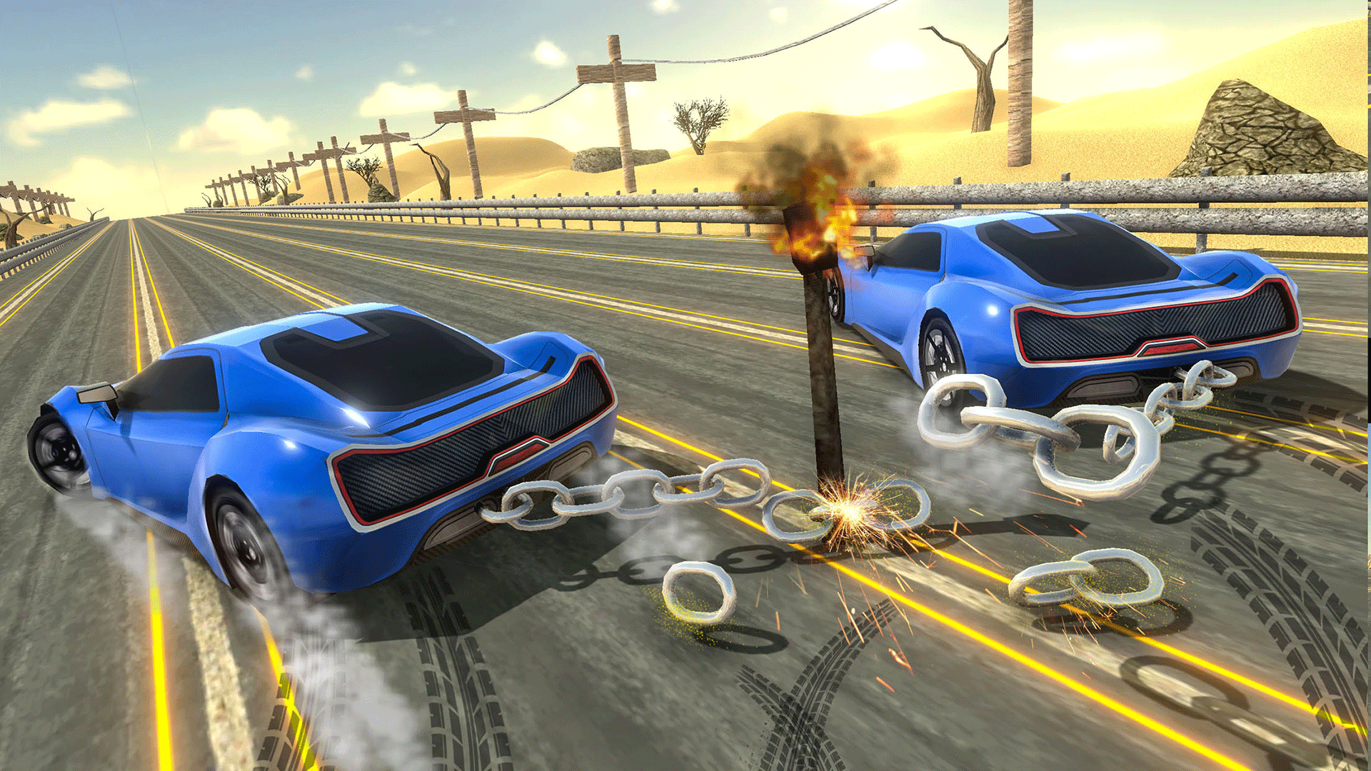 اسکرین شات 5 بازی Chained Cars Impossible Stunts