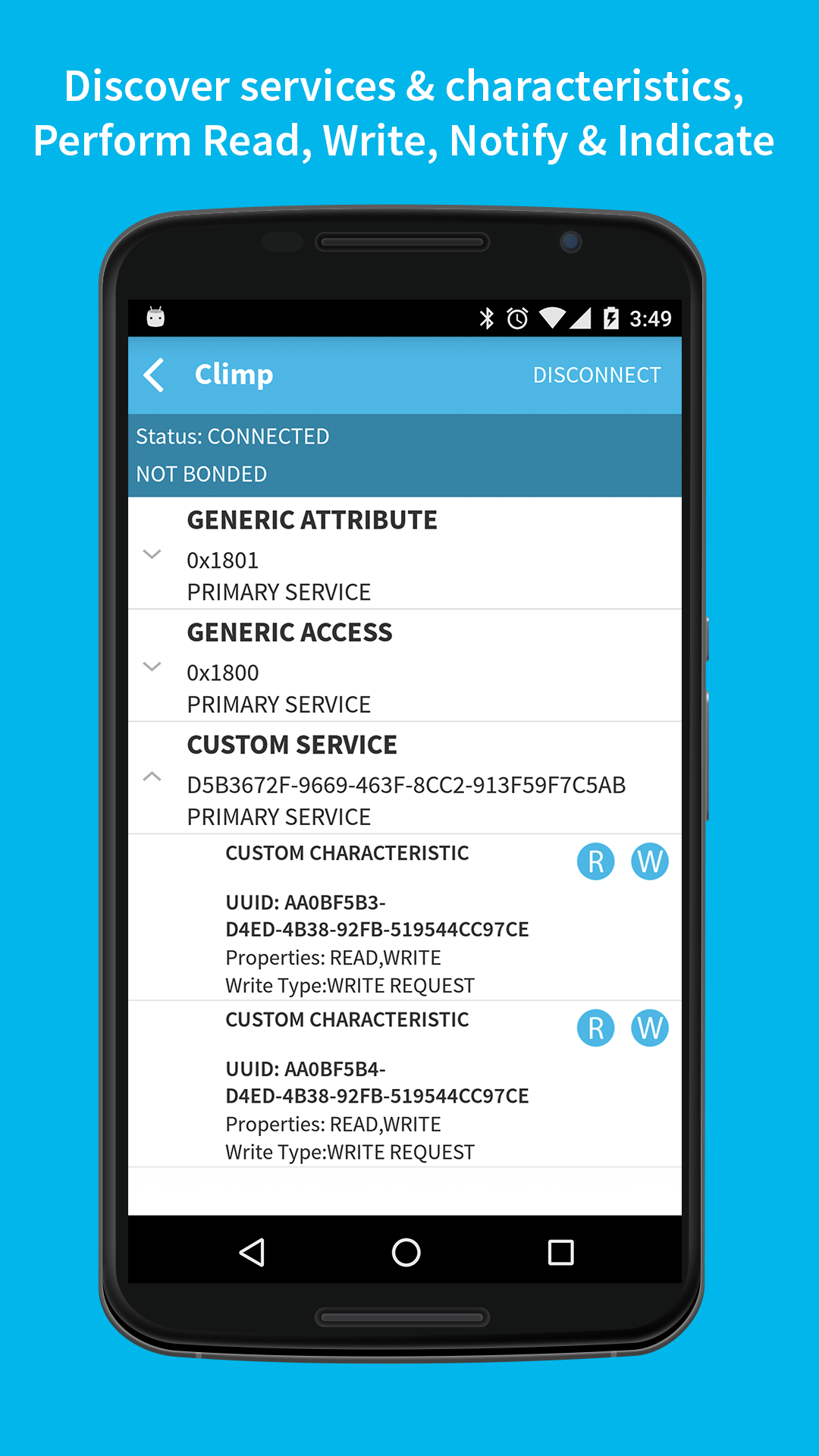 اسکرین شات 5 برنامه BLE Scanner (Connect & Notify)