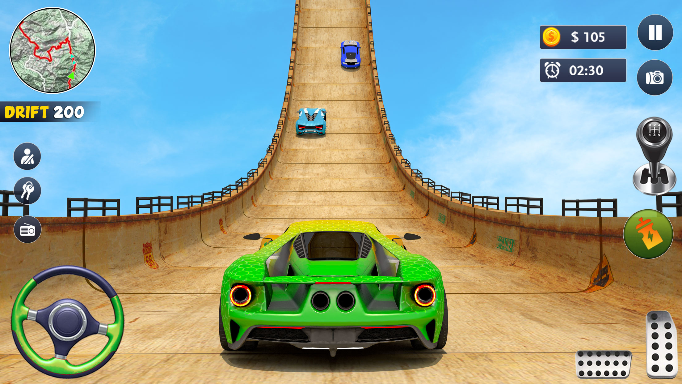 اسکرین شات 1 برنامه Grand Jumping Ramp : Car Games
