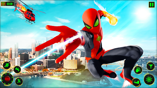 اسکرین شات 3 بازی Miami Rope Hero Man Spider City Gangster