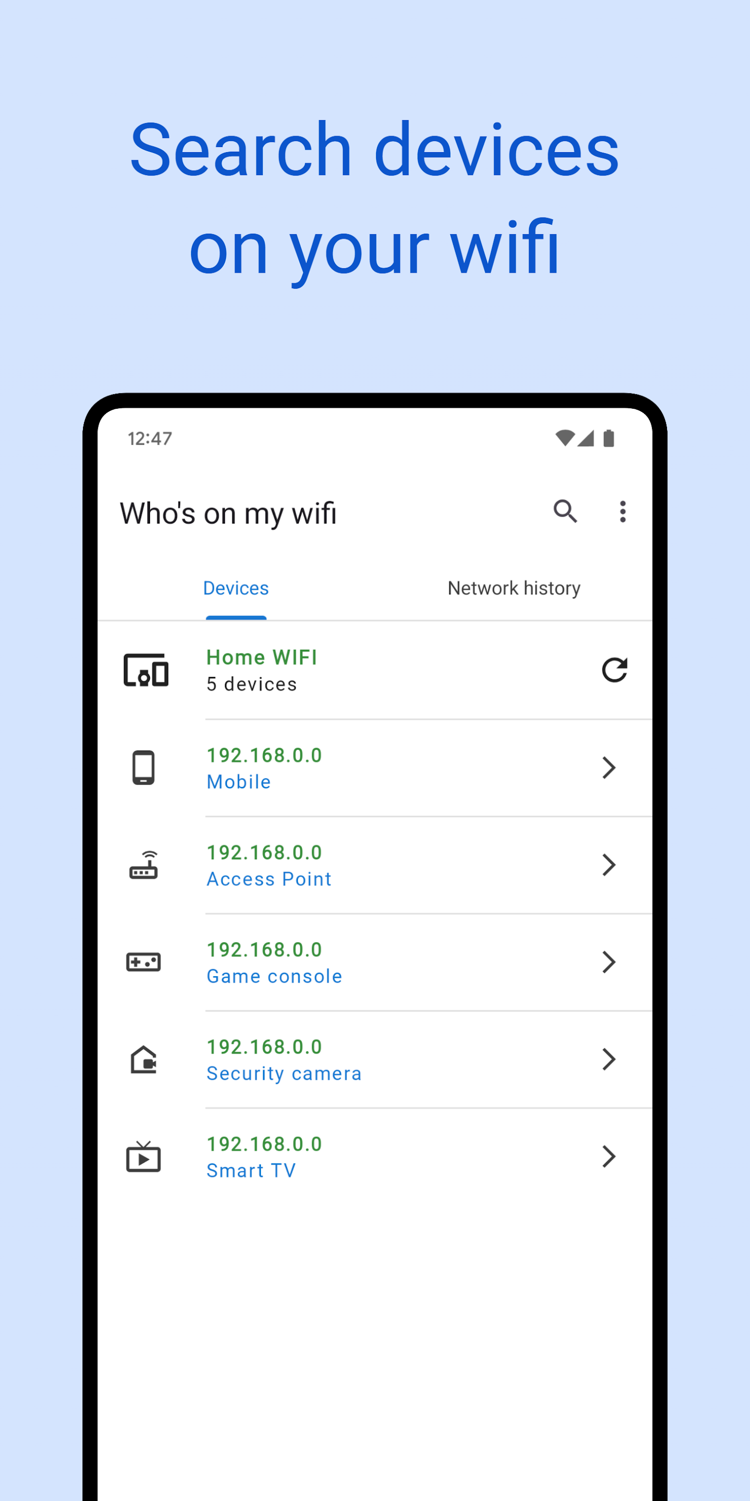 اسکرین شات 1 برنامه Who's on my wifi