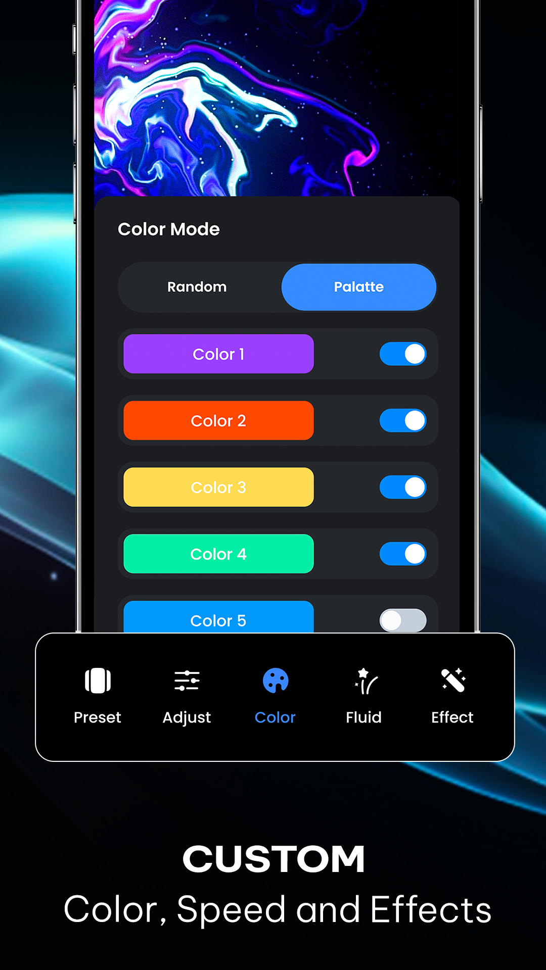 اسکرین شات 5 برنامه Fluid Wallpaper - Magic Fluids