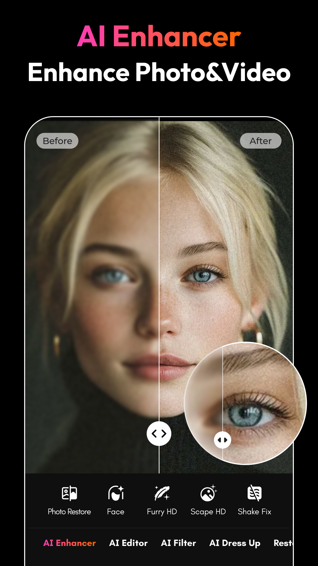 اسکرین شات 4 برنامه PicMa: AI Video&Photo Enhancer