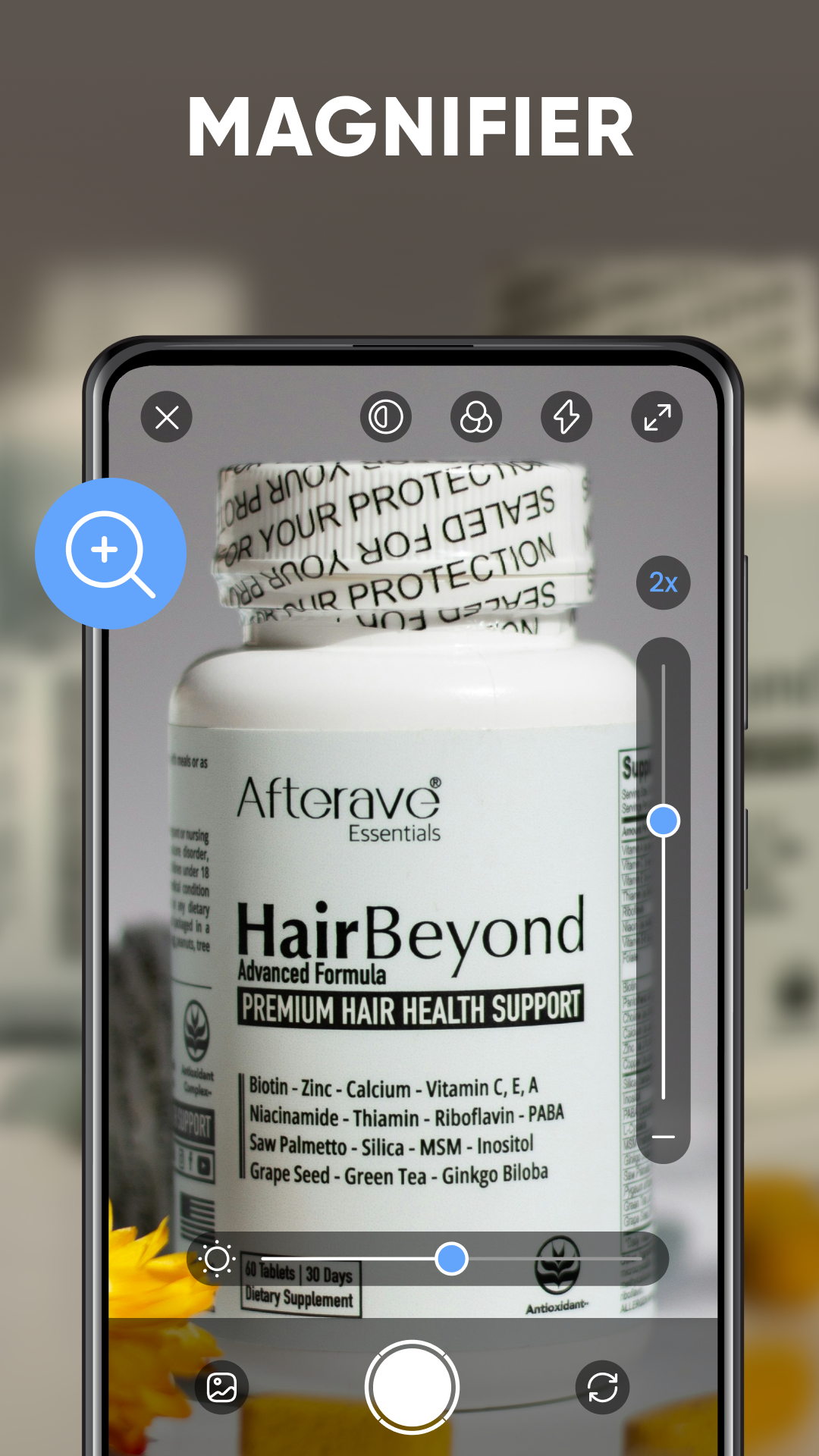 اسکرین شات 1 برنامه Magnifier - Magnifying Glass