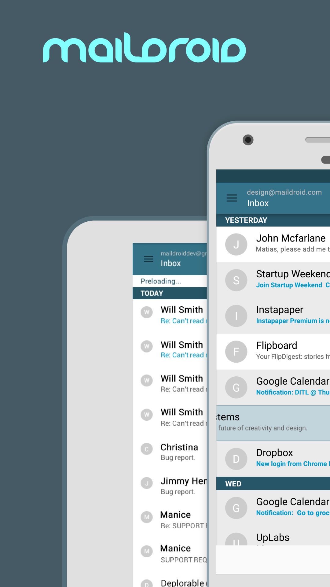 اسکرین شات 1 برنامه MailDroid -  Email App