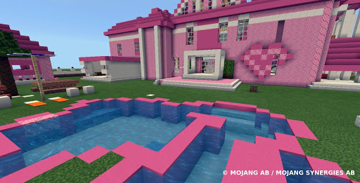 اسکرین شات 4 بازی Pink house with furniture. Craft maps and mods