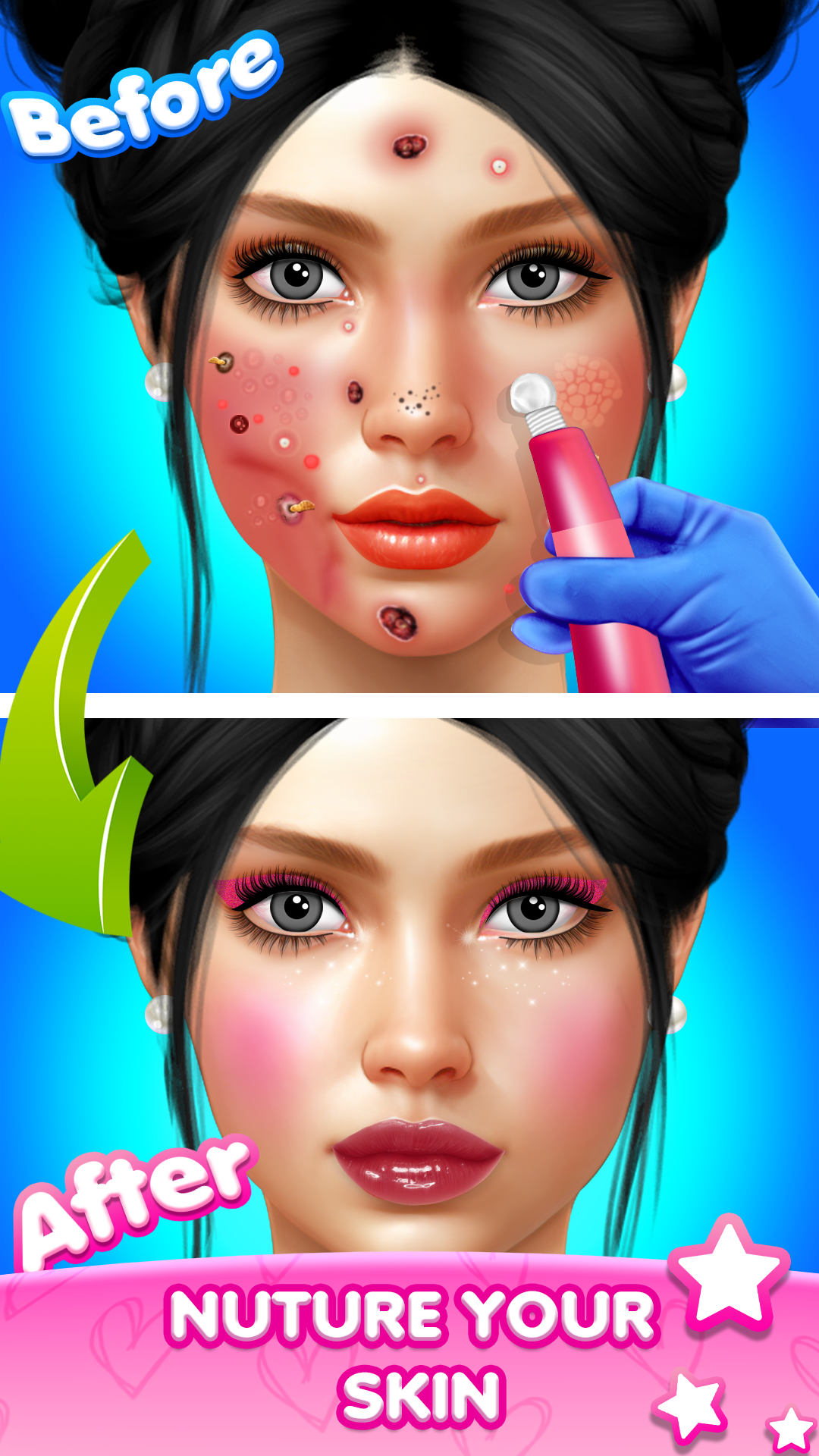 اسکرین شات 1 بازی ASMR Makeup-DIY Makeover Salon