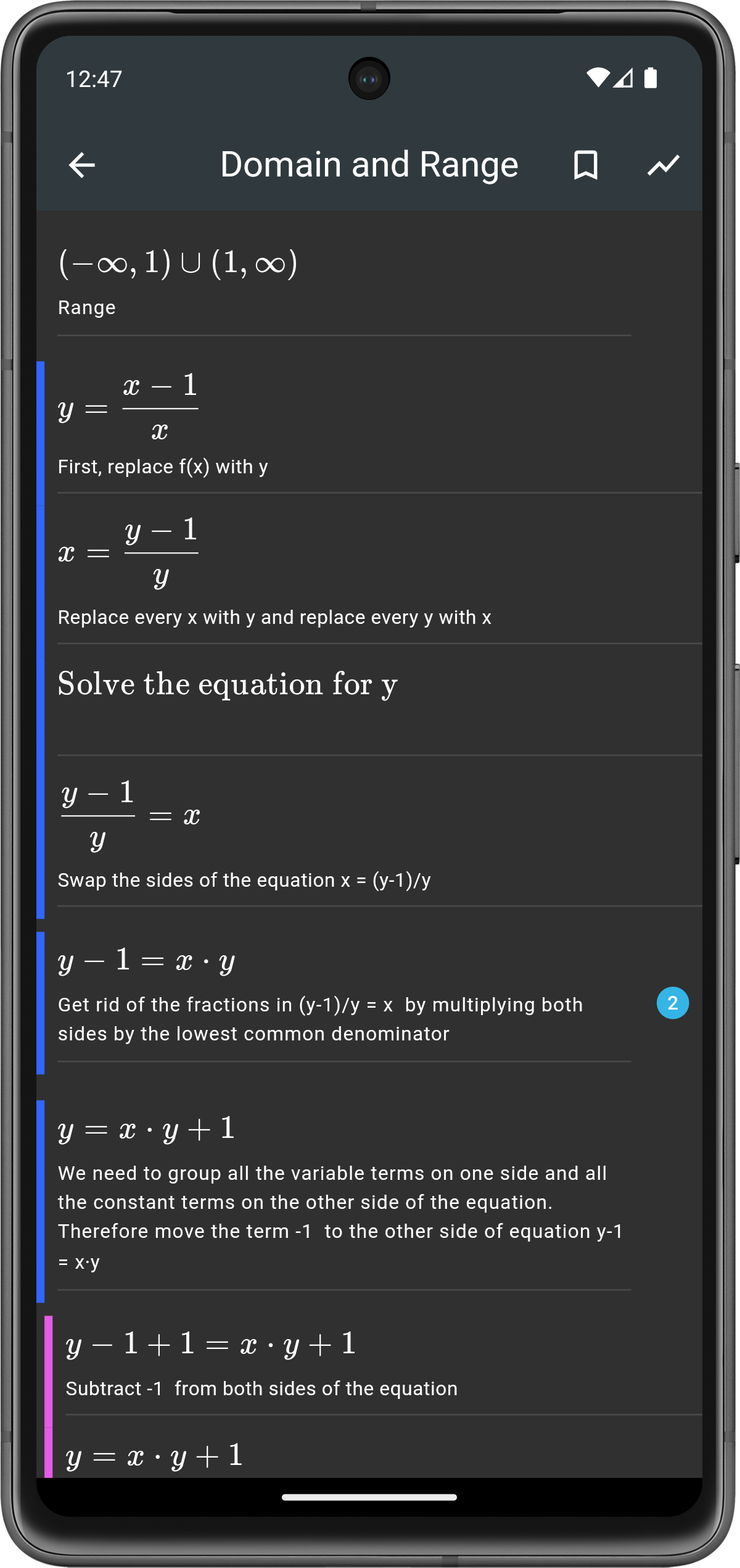 اسکرین شات 5 برنامه MalMath: Step by step solver
