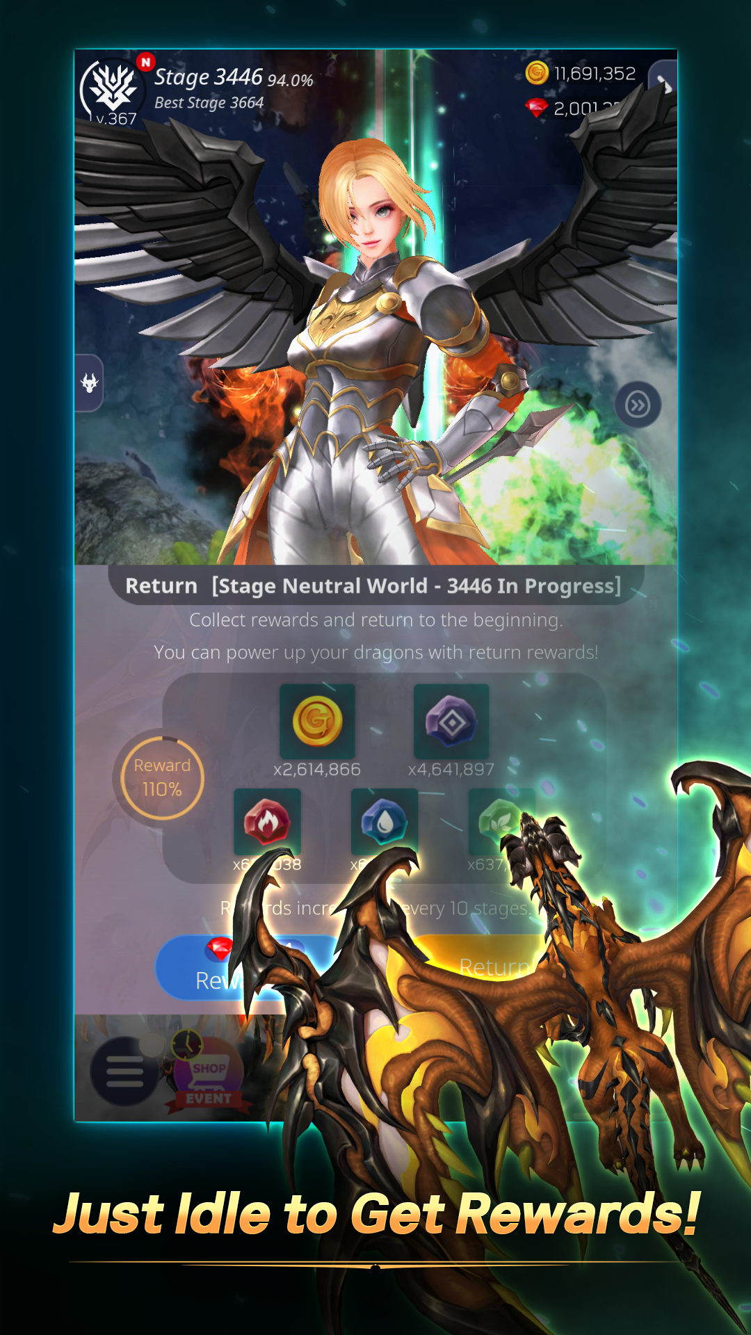 اسکرین شات 5 بازی DragonSky : Idle & Merge