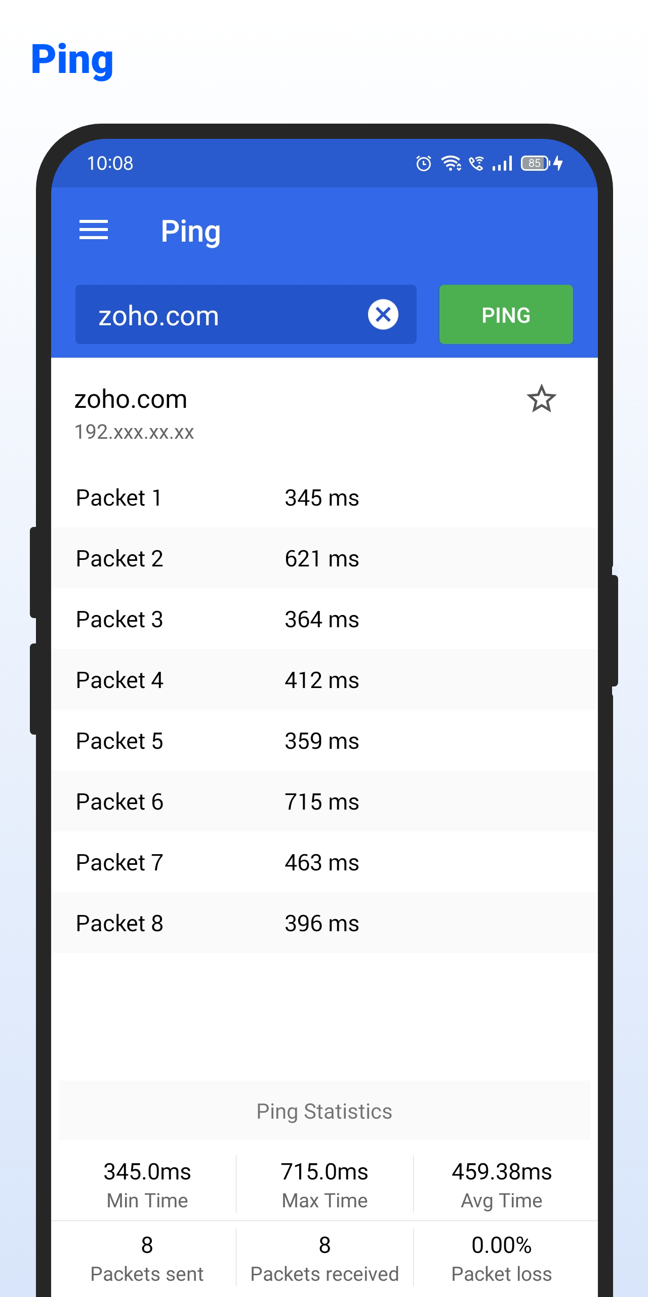 اسکرین شات 3 برنامه Ping Tool - DNS, Port Scanner