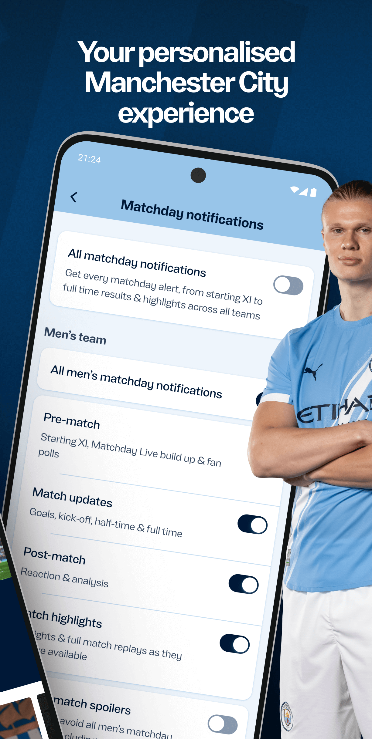 اسکرین شات 2 برنامه Manchester City Official App