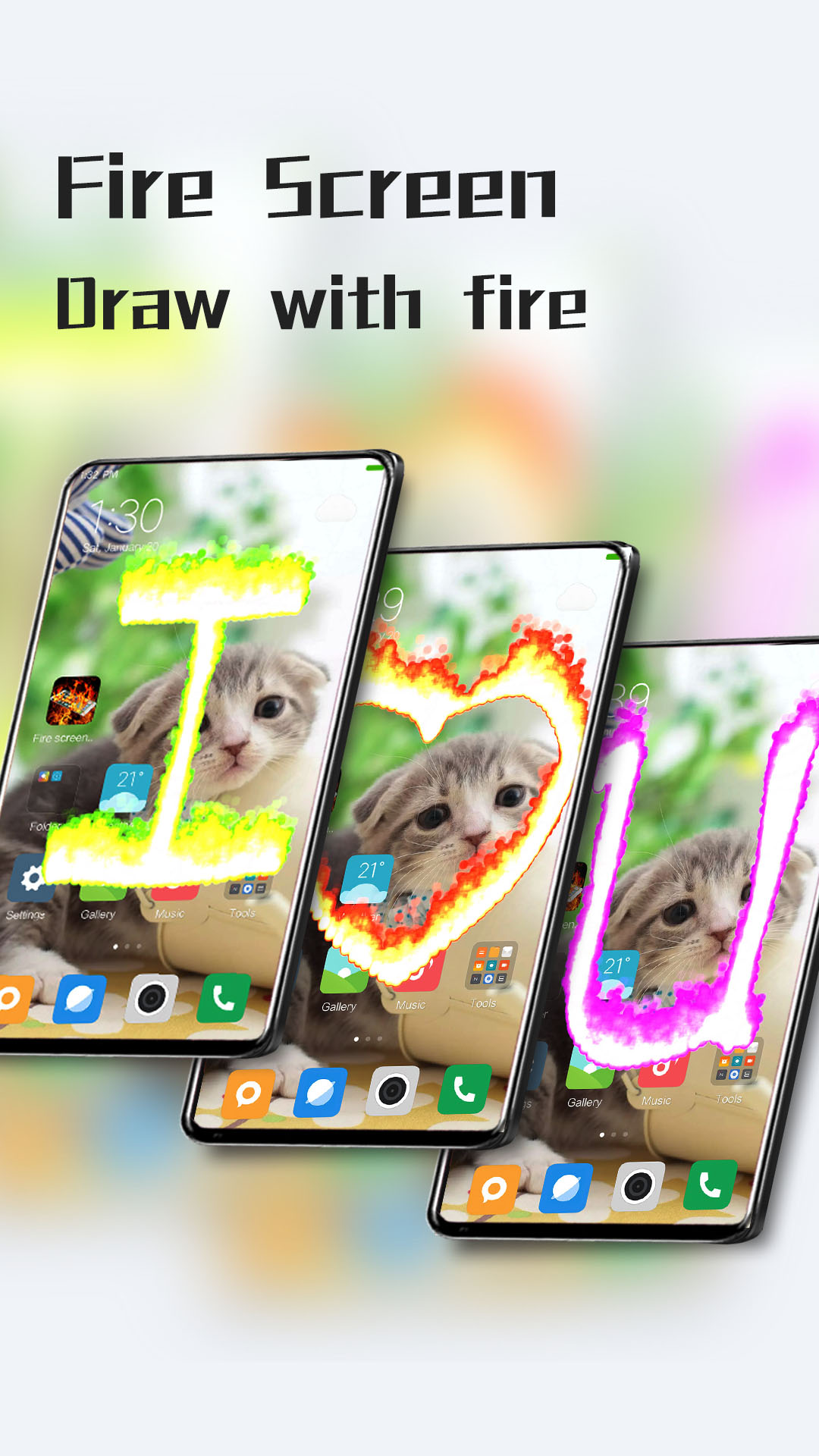 اسکرین شات 1 برنامه Fire electric screen prank