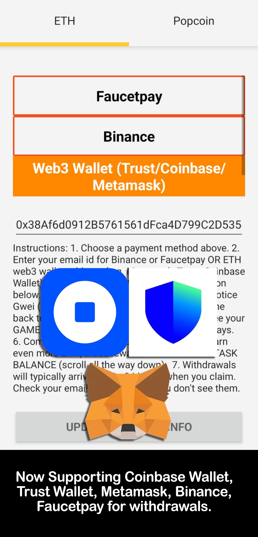 اسکرین شات 6 برنامه CryptoPop - Earn ETH