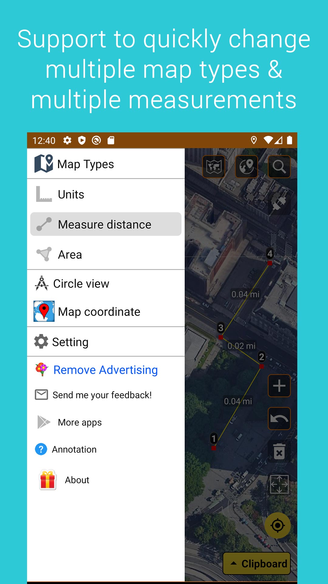 اسکرین شات 1 برنامه Measure map