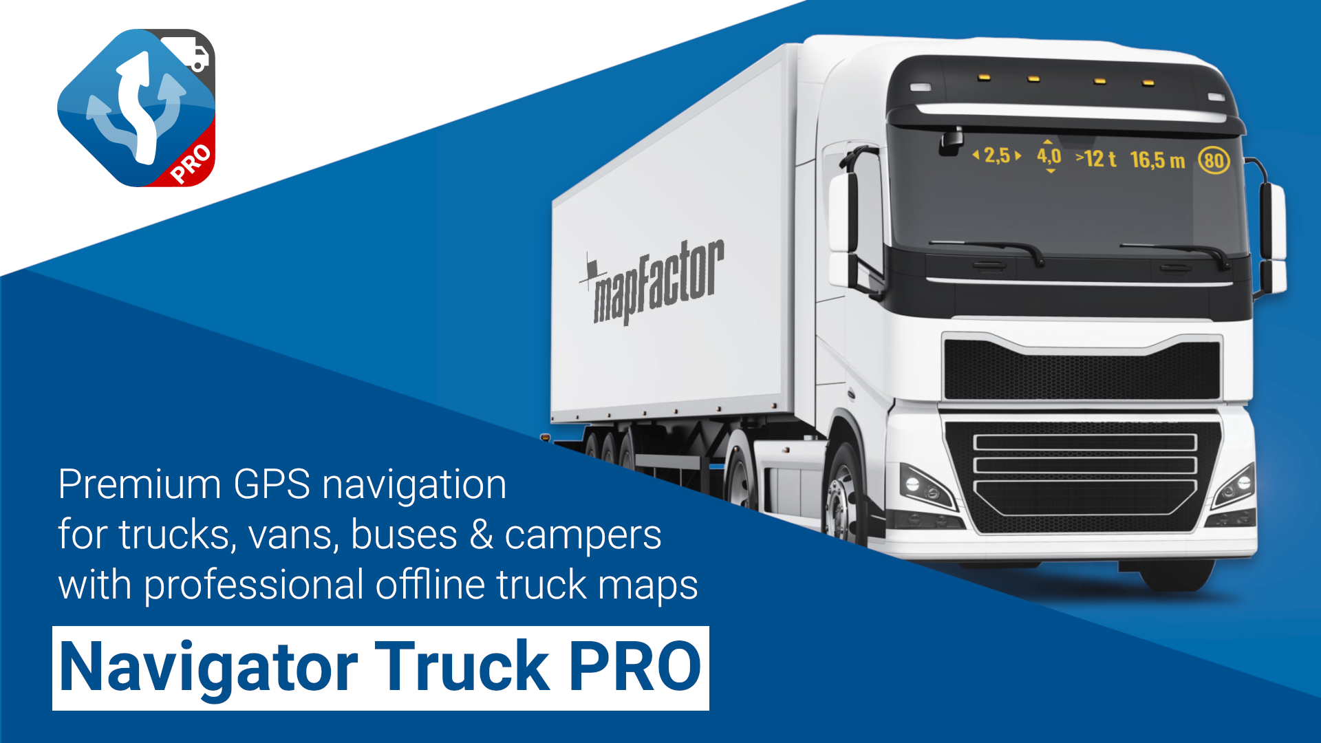 اسکرین شات 1 برنامه MapFactor Navigator Truck Pro