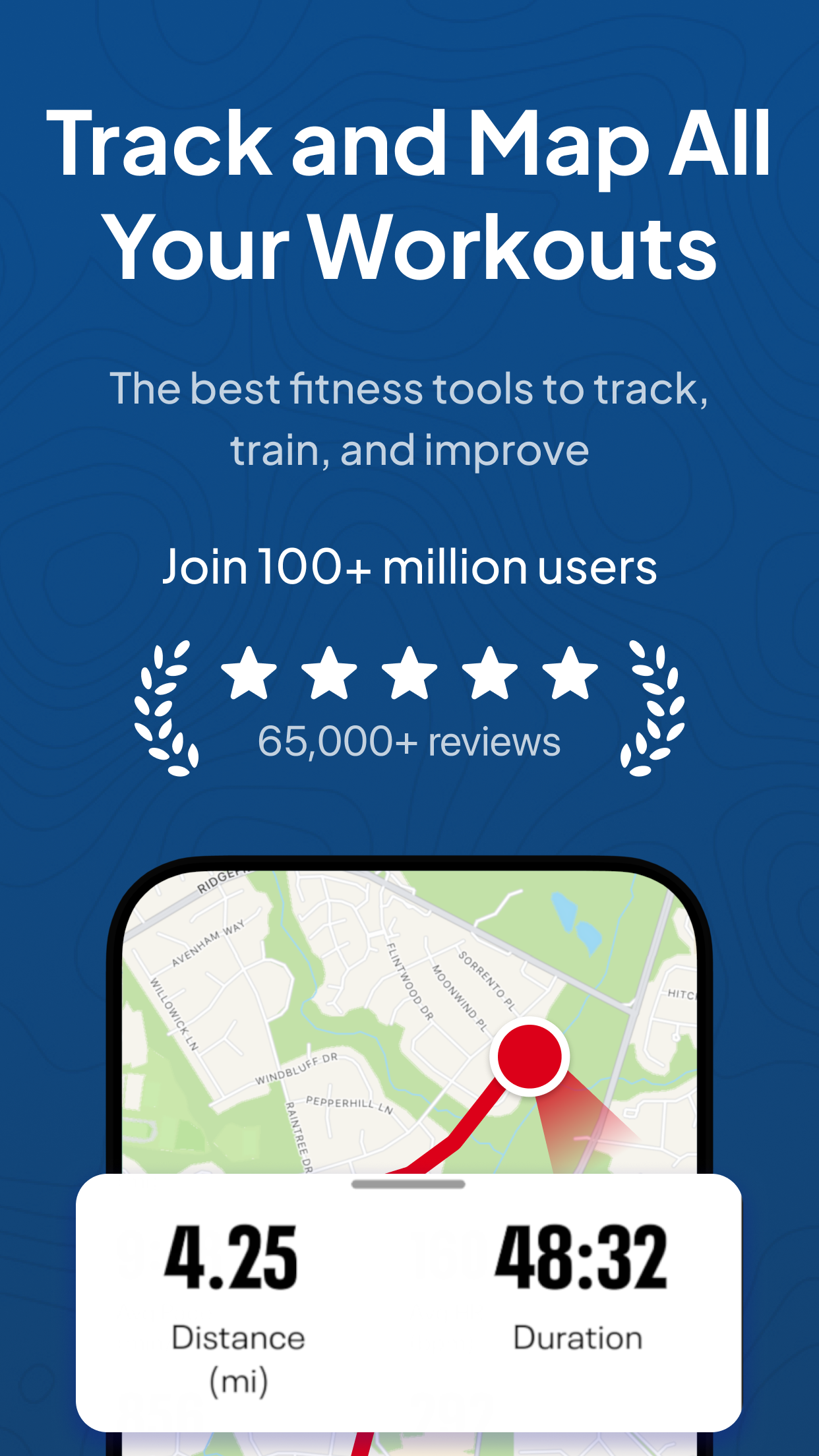 اسکرین شات 1 برنامه Map My Fitness Workout Tracker