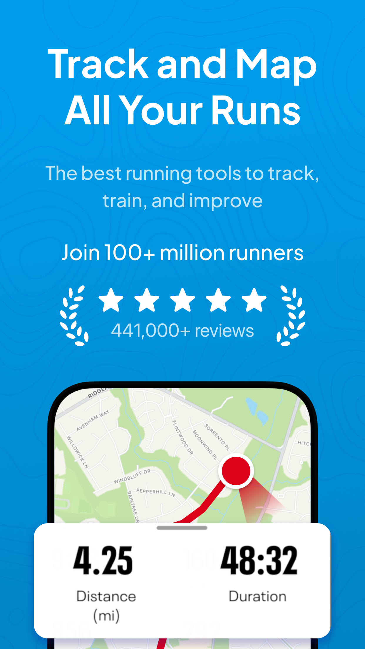 اسکرین شات 1 برنامه Map My Run GPS Running Tracker