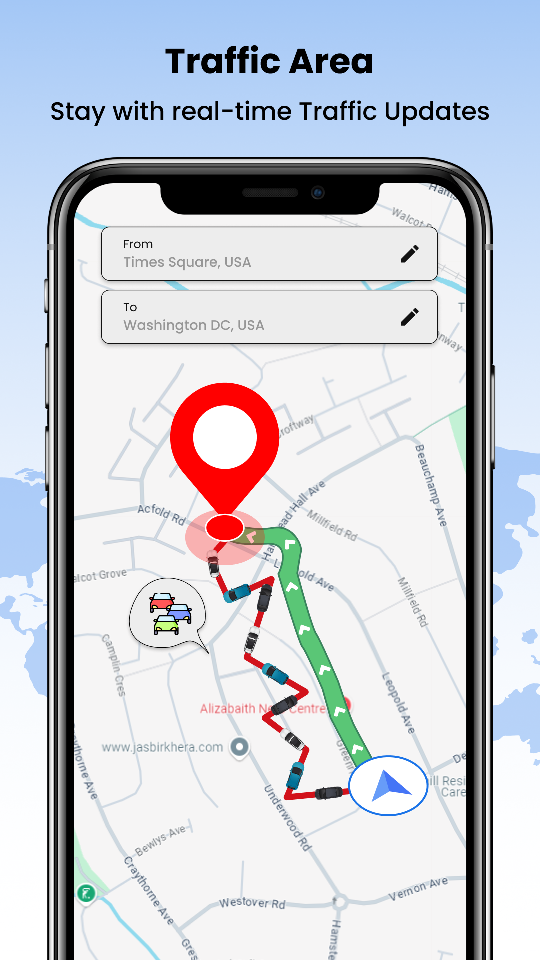 اسکرین شات 4 برنامه Map Navigation & Live Traffic