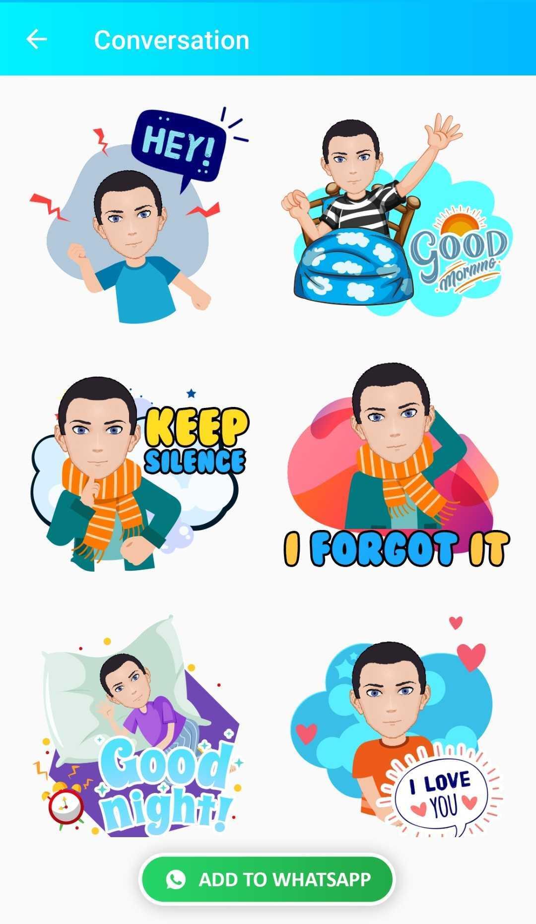 اسکرین شات 3 برنامه Avatar Sticker for WhatsApp