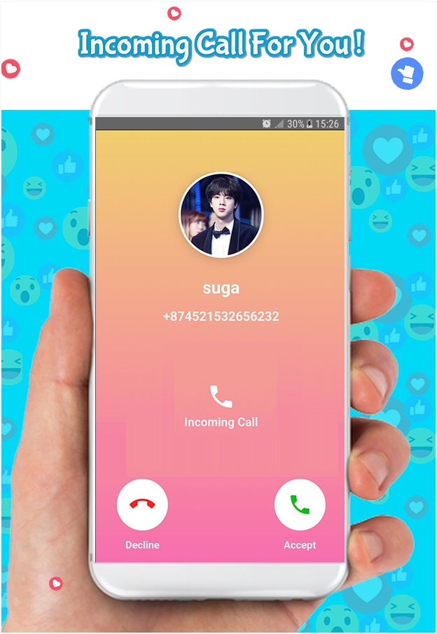 اسکرین شات 7 برنامه jimin bst Fake call & chat