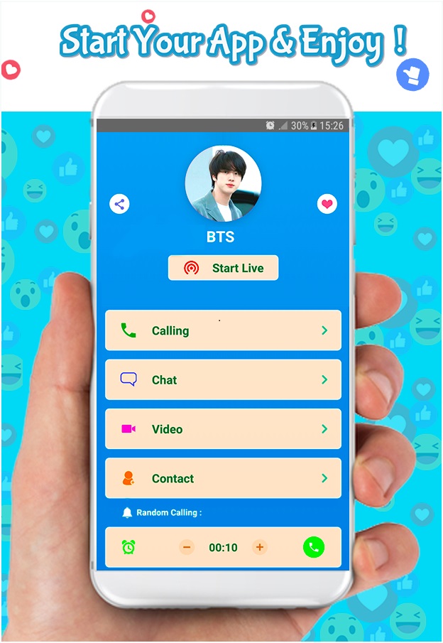 اسکرین شات 1 برنامه jimin bst Fake call & chat