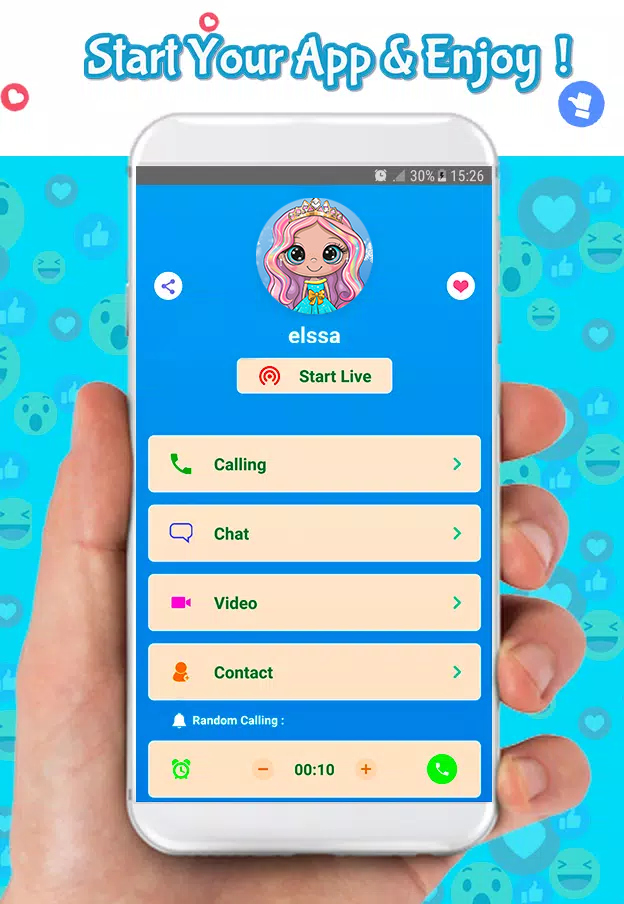 اسکرین شات 1 برنامه Fake Call  with Elssa & Chat