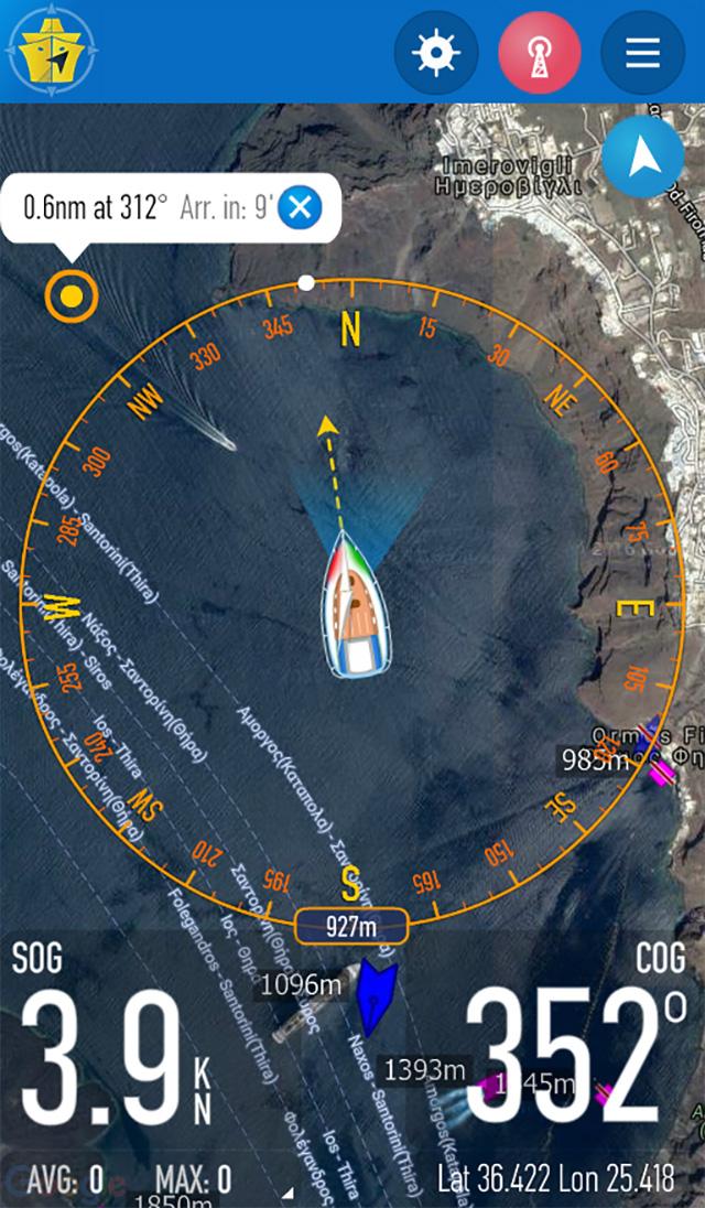 اسکرین شات 1 برنامه OnCourse - boating & sailing
