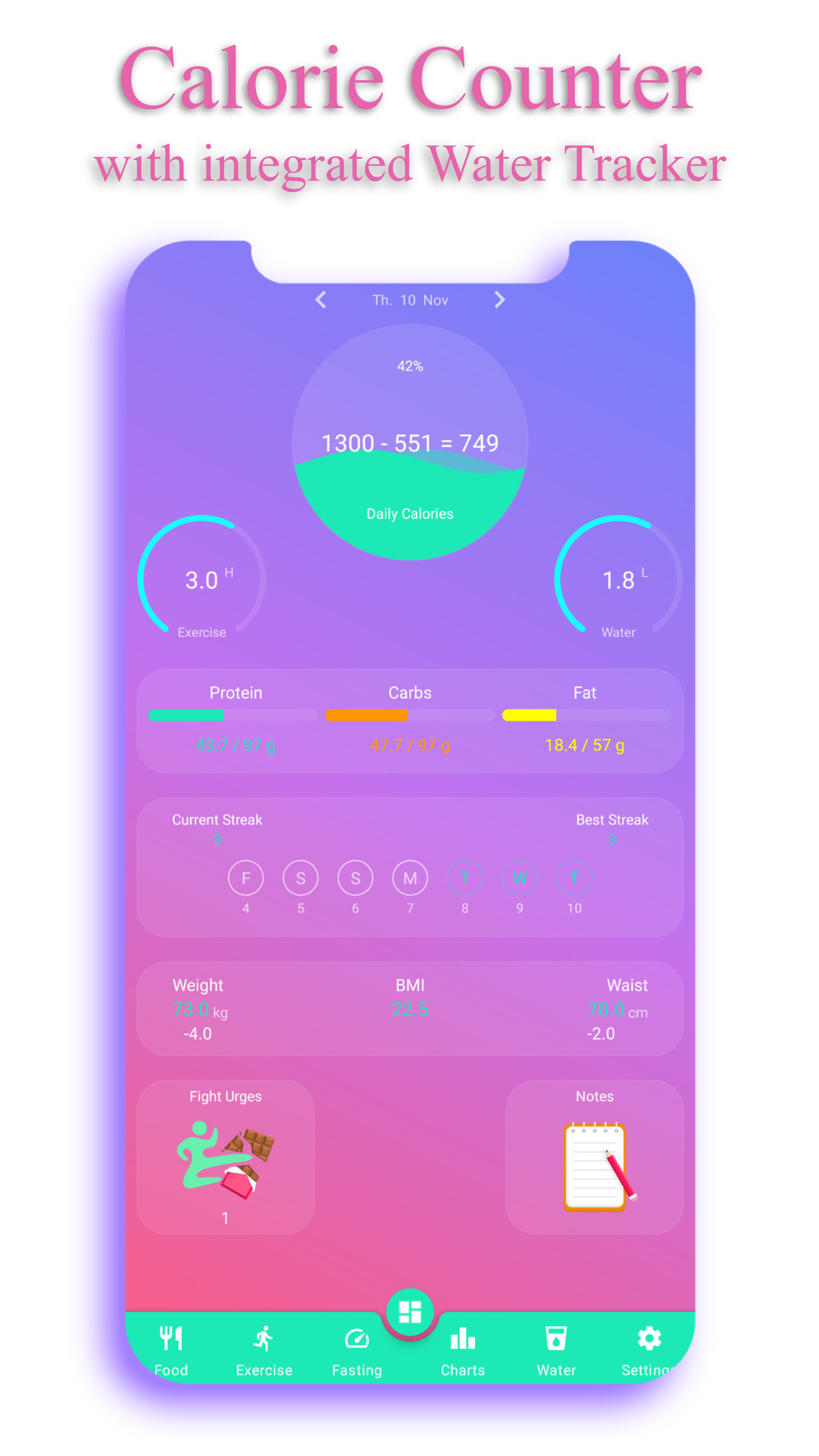 اسکرین شات 1 برنامه Calorie Counter - EasyFit