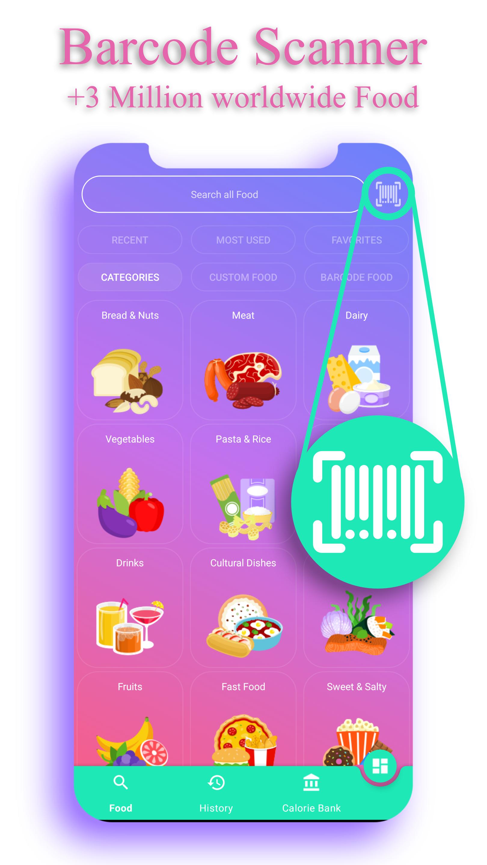 اسکرین شات 2 برنامه Calorie Counter - EasyFit