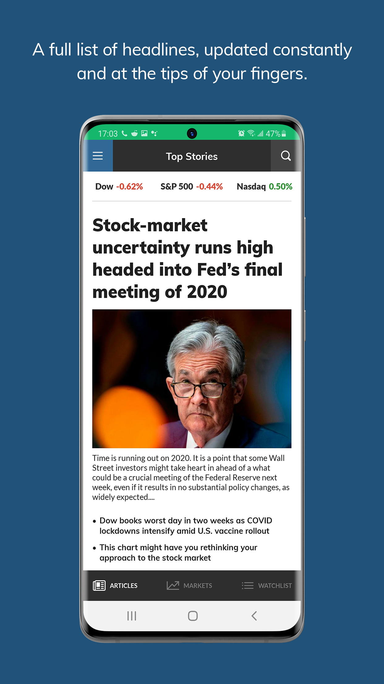 اسکرین شات 1 برنامه MarketWatch