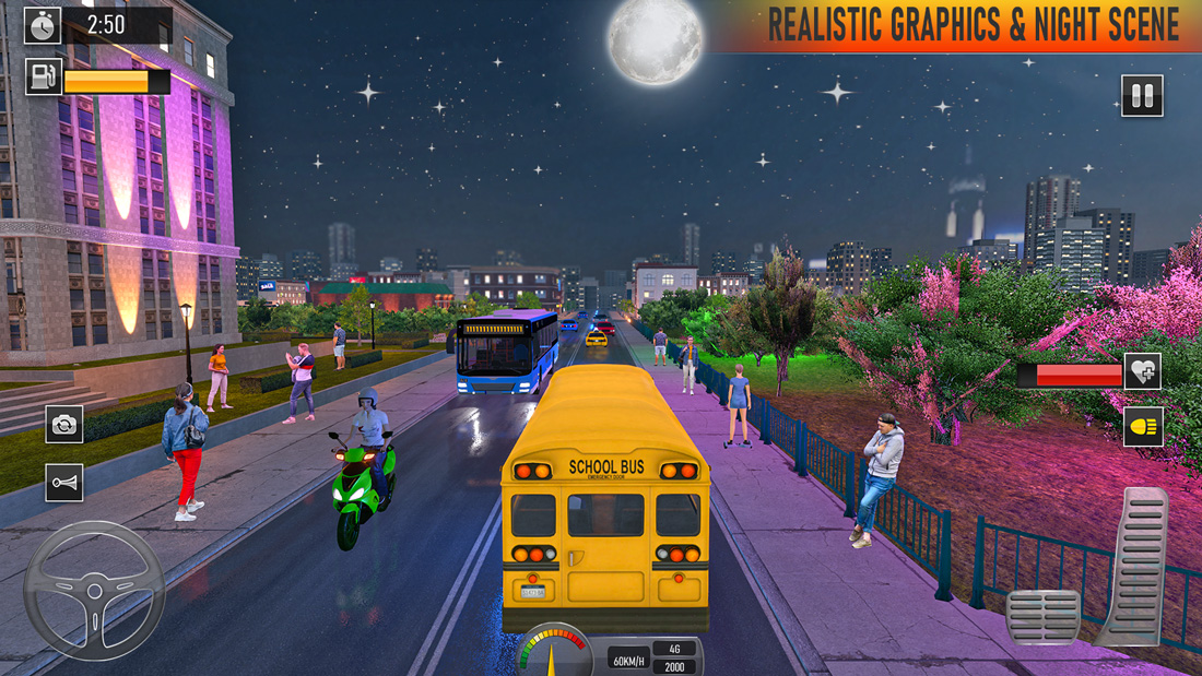 اسکرین شات 2 بازی School Bus Coach Driving Game