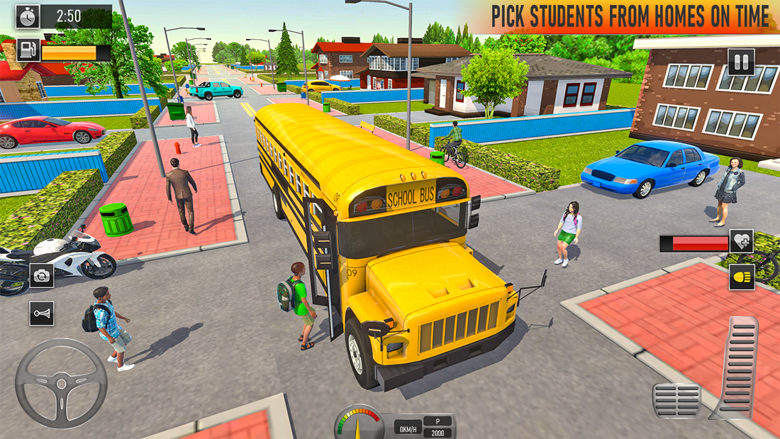 اسکرین شات 1 بازی School Bus Coach Driving Game