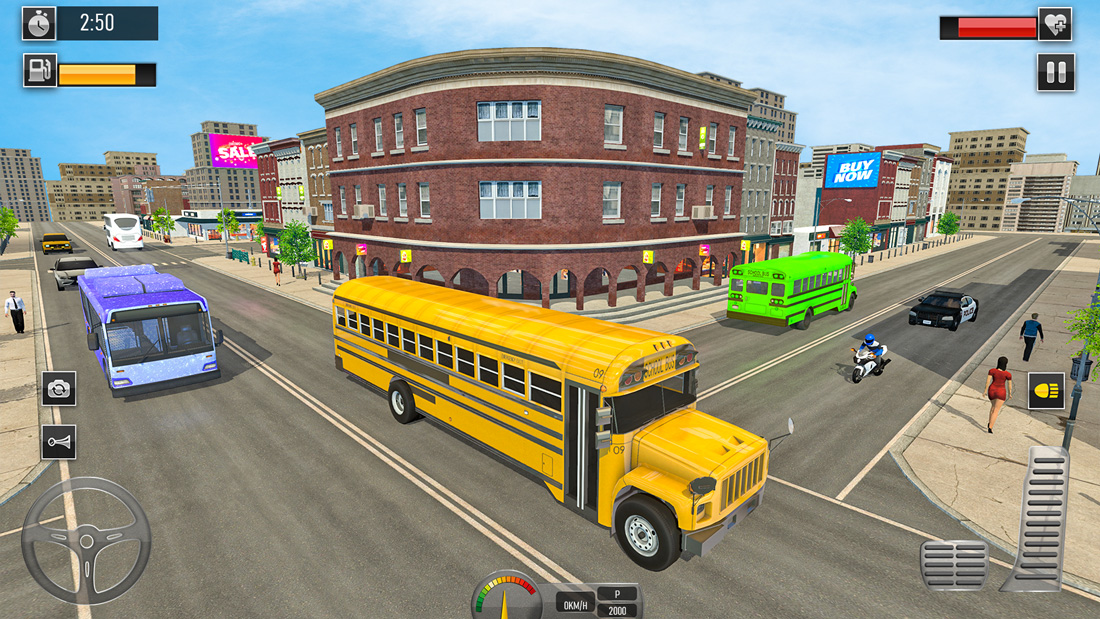 اسکرین شات 4 بازی School Bus Coach Driving Game
