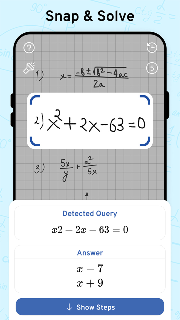 اسکرین شات 1 برنامه AI Math Scanner- Math Solution