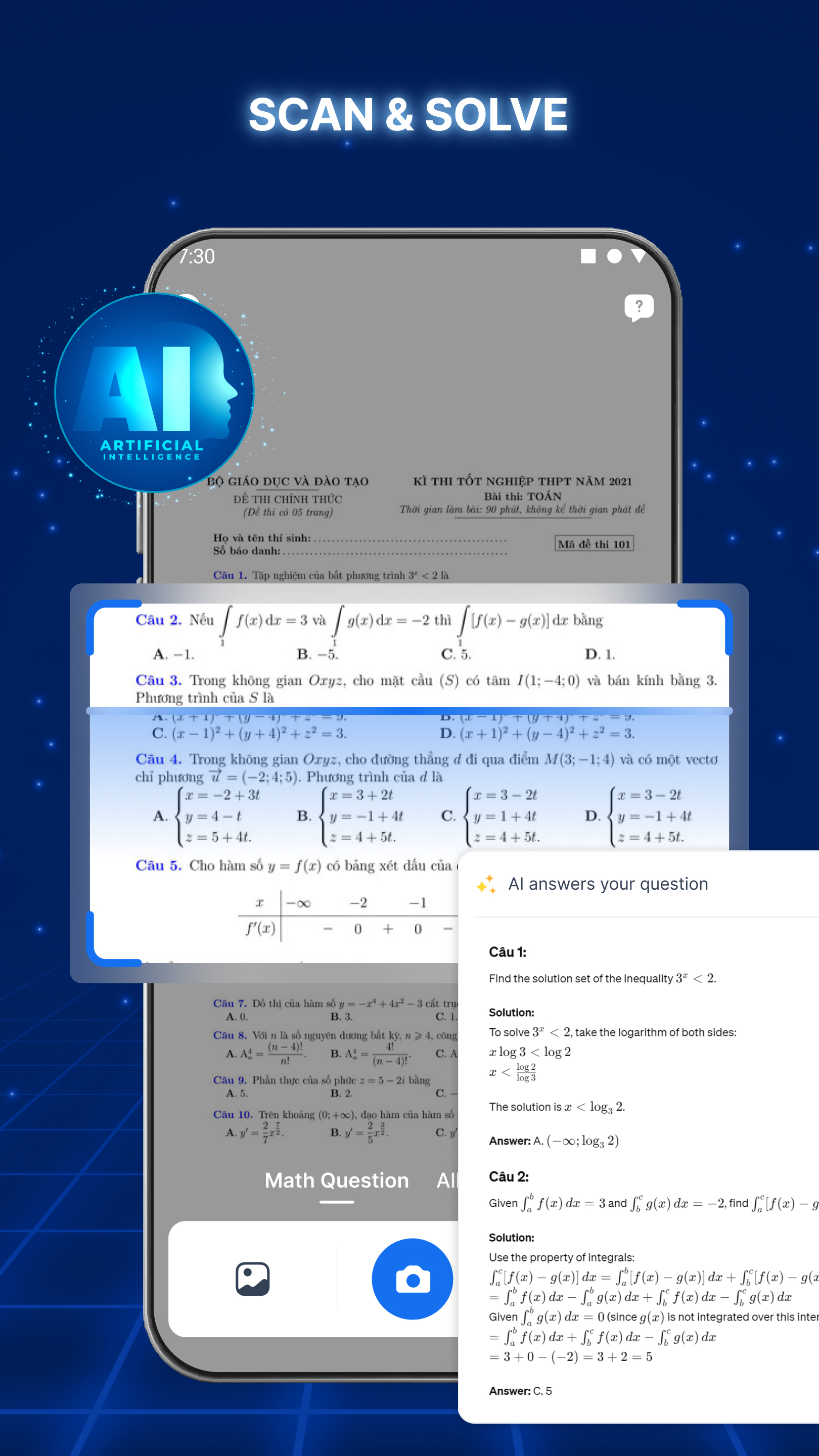 اسکرین شات 2 برنامه AI Tutor - Math Homework Help