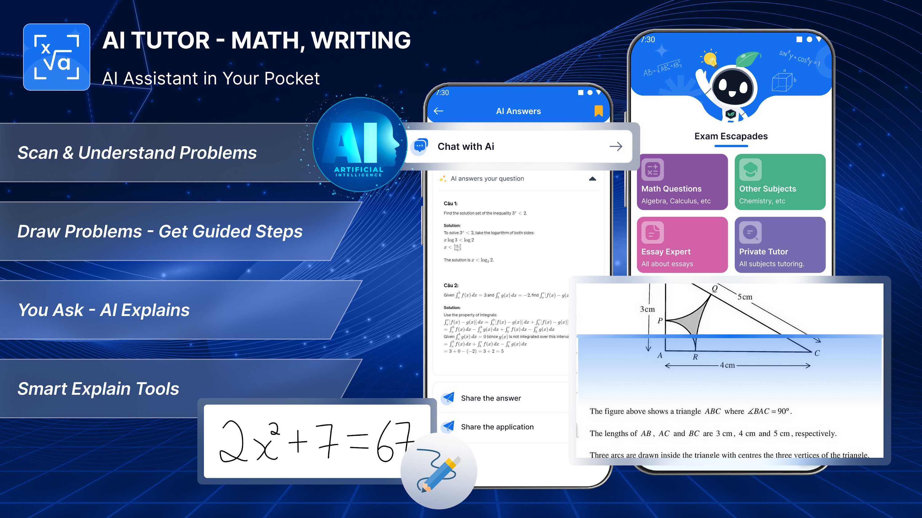 اسکرین شات 1 برنامه AI Math Tutor: Solve & Learn