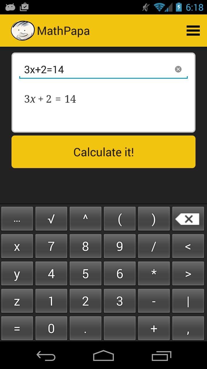 اسکرین شات 1 برنامه MathPapa - Algebra Calculator