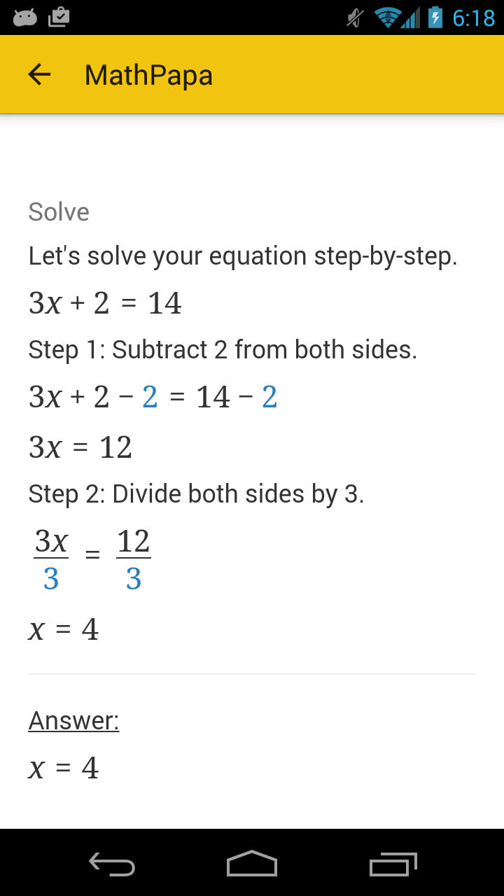 اسکرین شات 2 برنامه MathPapa - Algebra Calculator