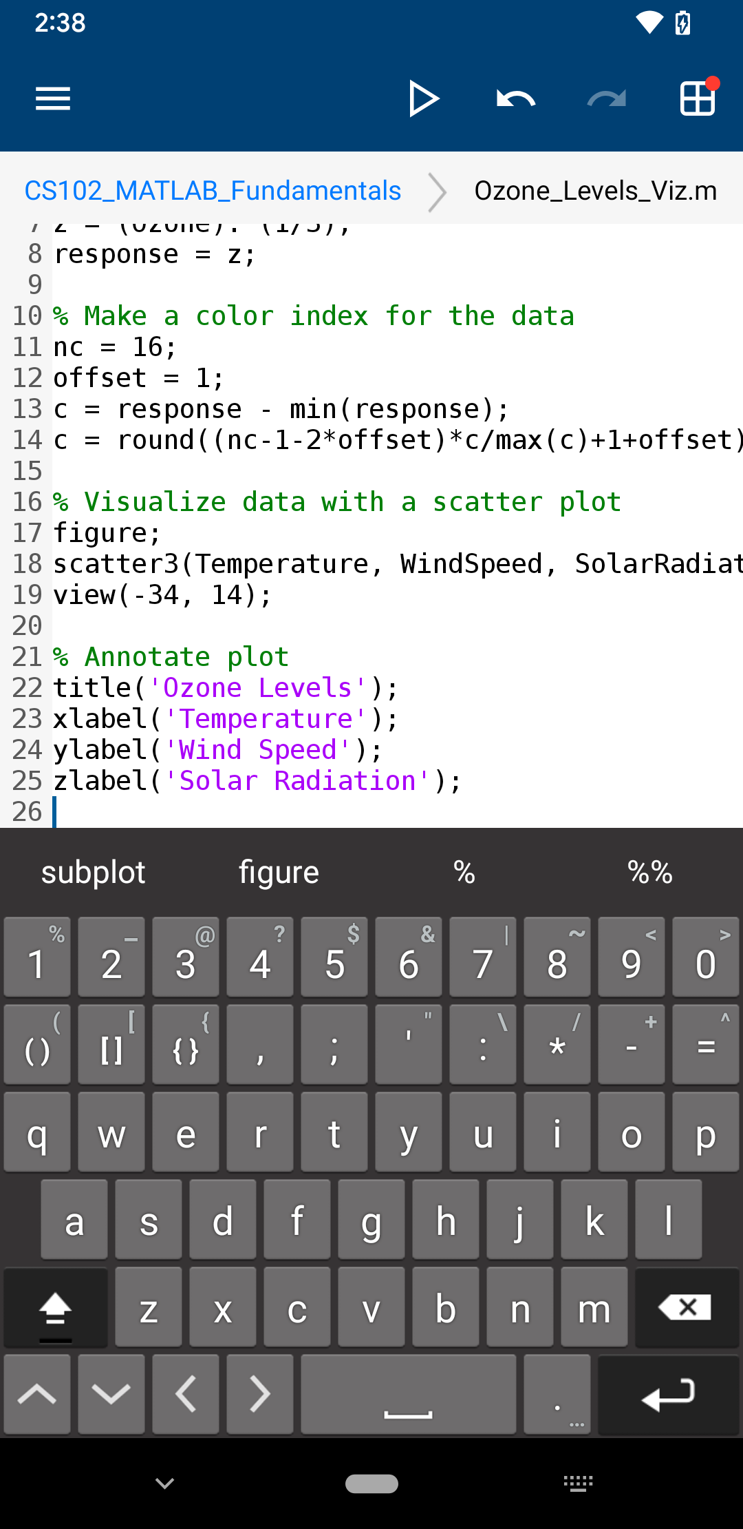 اسکرین شات برنامه MATLAB Mobile 3