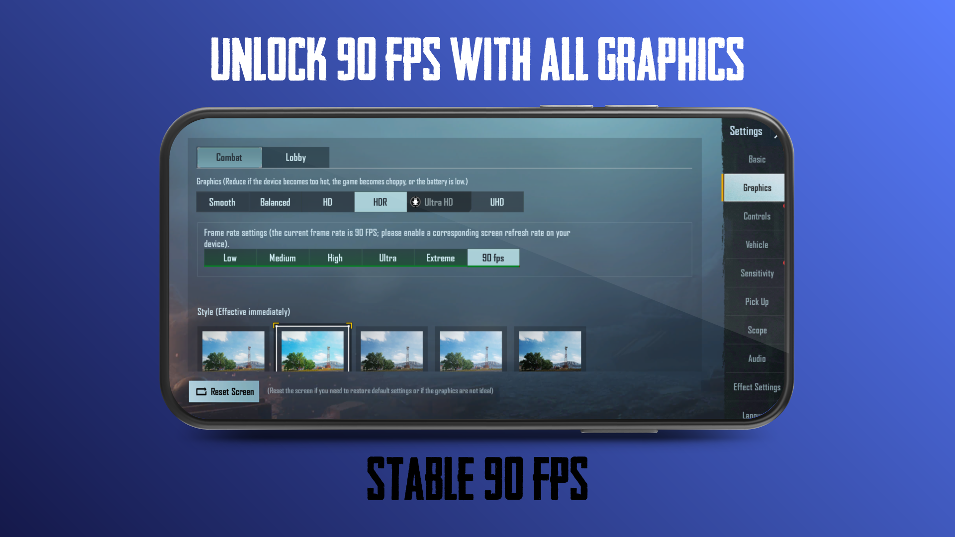 اسکرین شات 1 برنامه 90 Fps for PUBGM - Unlock Tool