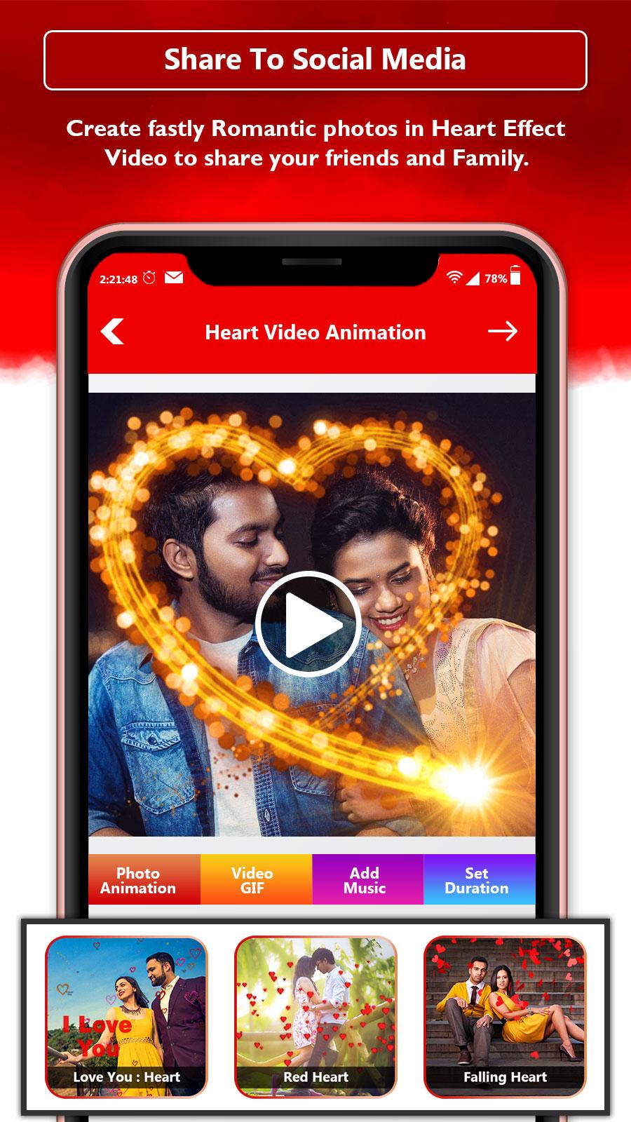 اسکرین شات 6 برنامه Heart Photo Effect Video Maker
