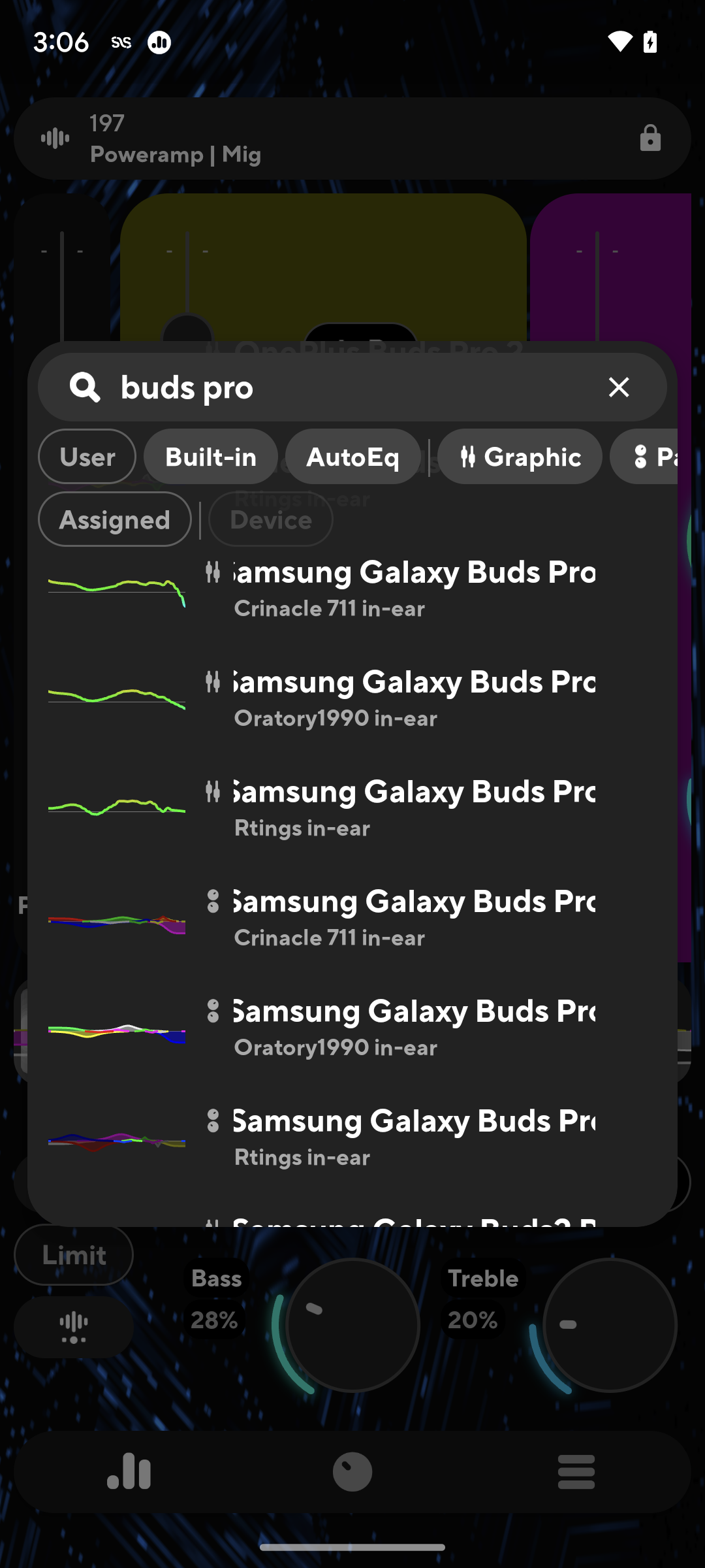 اسکرین شات 3 برنامه Poweramp Equalizer
