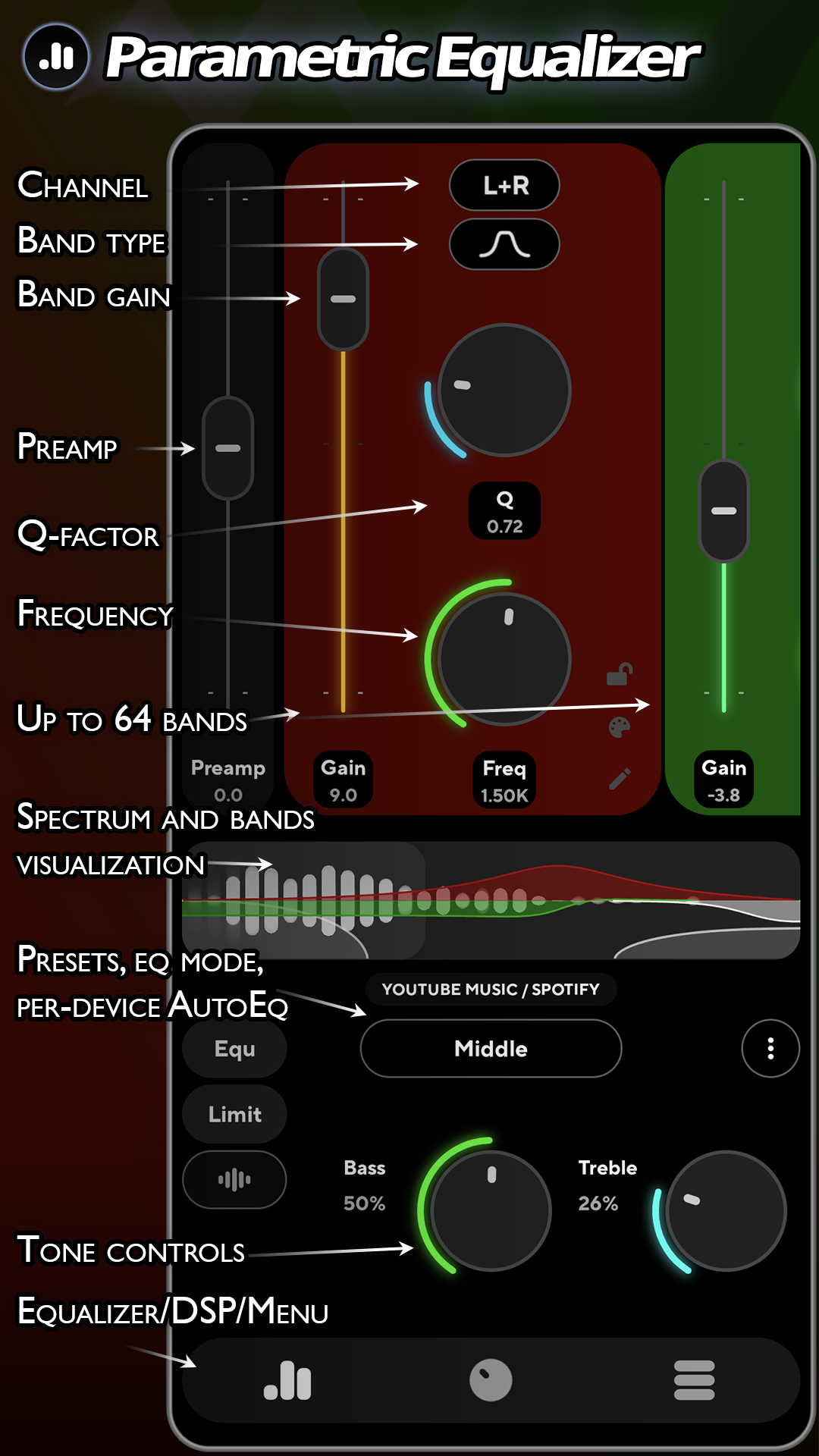 اسکرین شات 2 برنامه Poweramp Equalizer