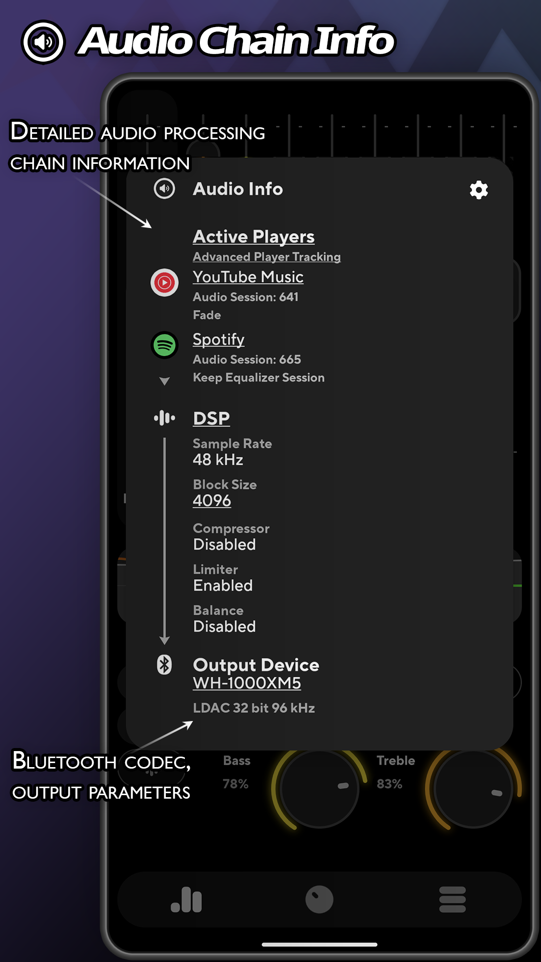 اسکرین شات 3 برنامه Poweramp Equalizer