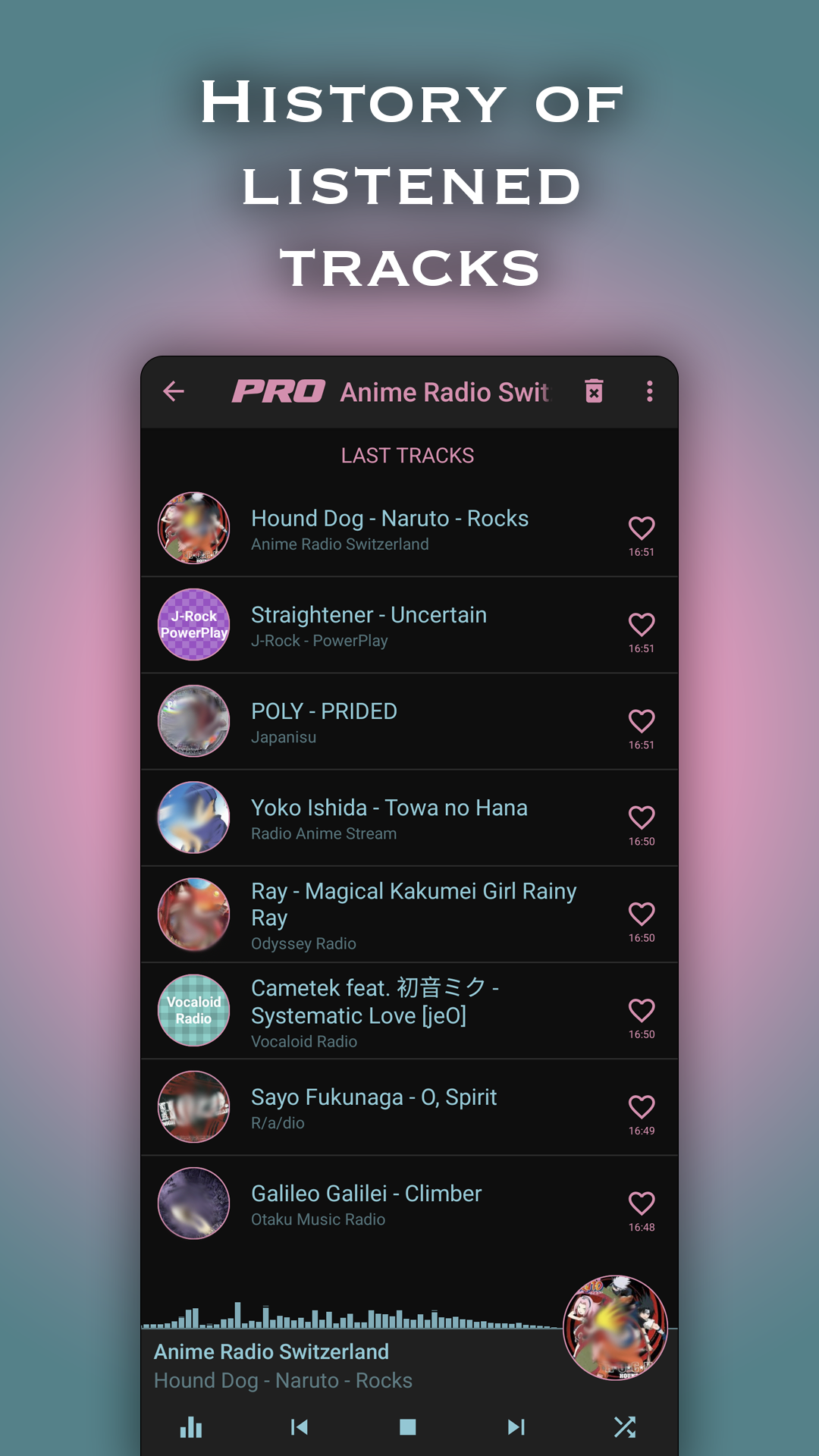 اسکرین شات 2 برنامه Anime Music Radio J-pop J-rock