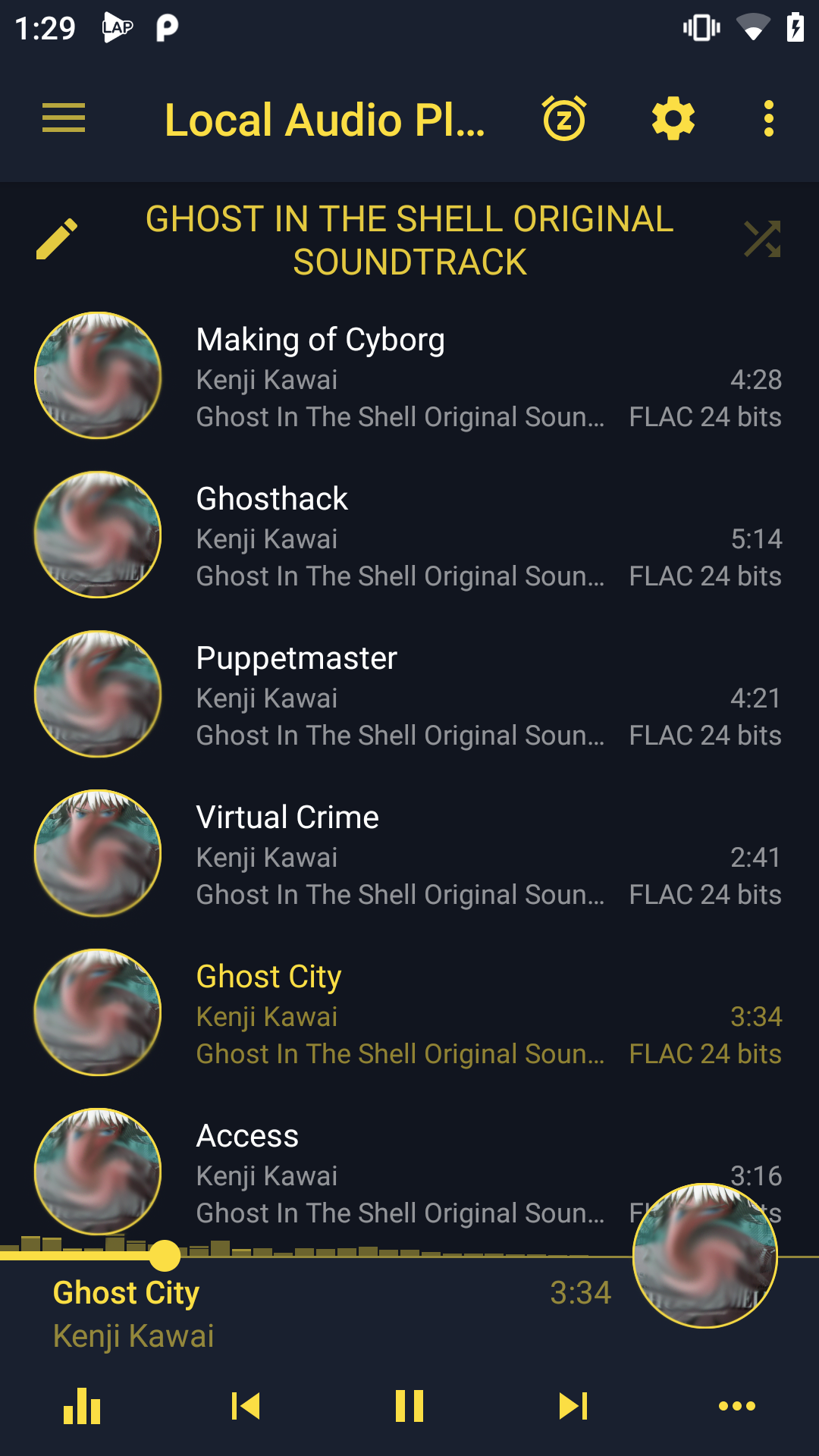 اسکرین شات 1 برنامه LAP - Light Audio Music Player