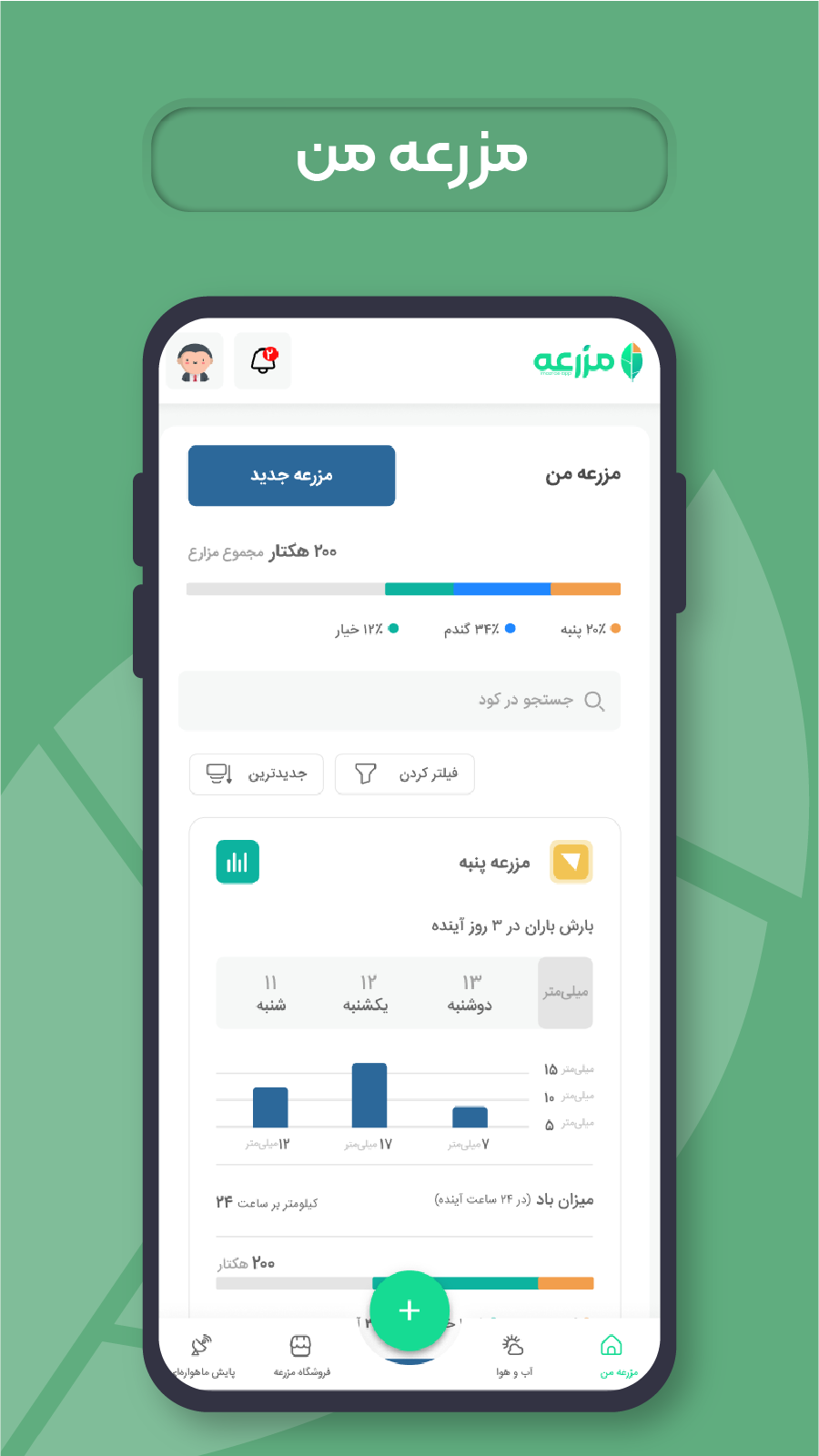 اسکرین شات 1 برنامه هواشناسی برای کشاورزان - مزرعه