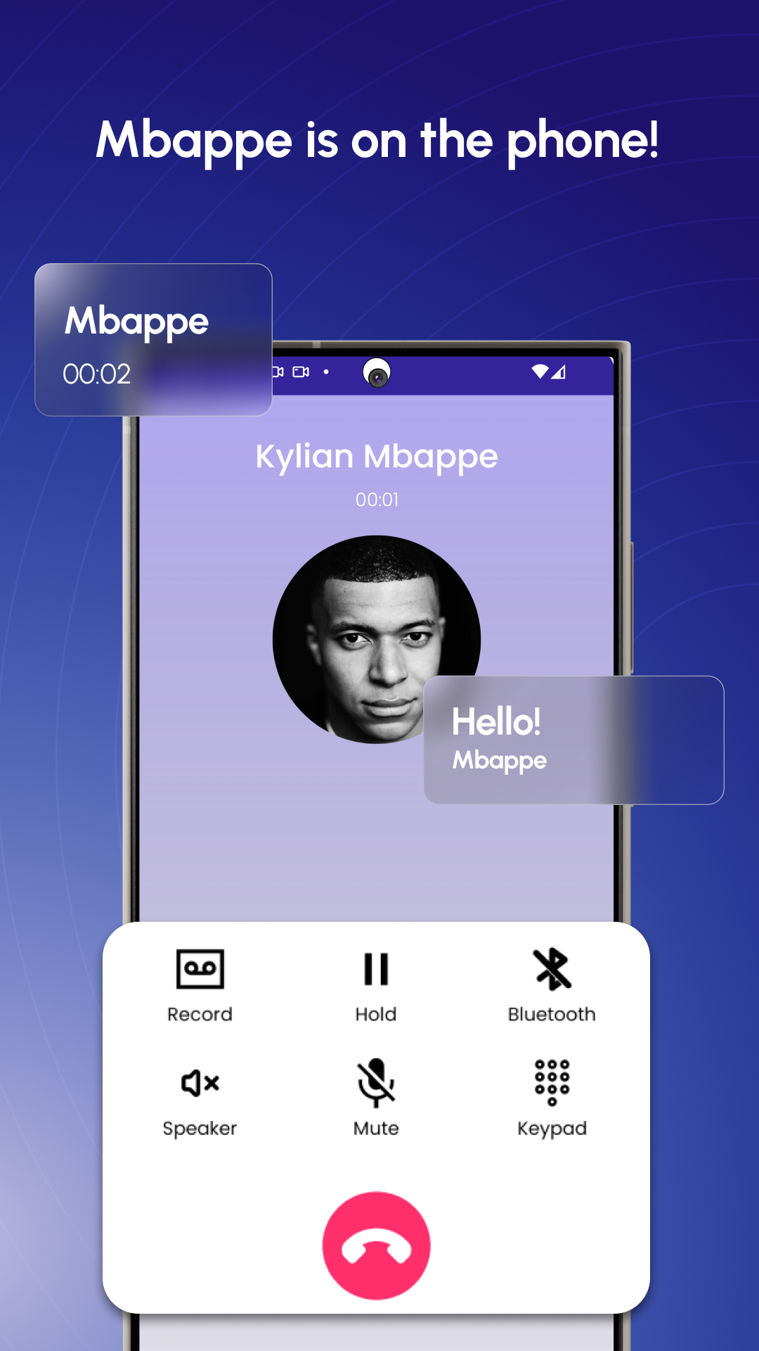 اسکرین شات 2 برنامه Mbappe Fake Video Call, Chat