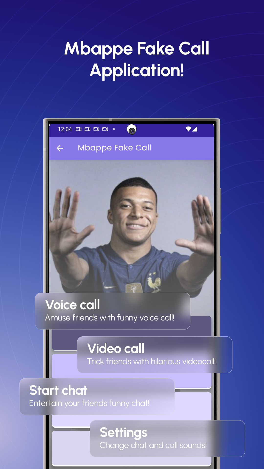 اسکرین شات 1 برنامه Mbappe Fake Video Call, Chat
