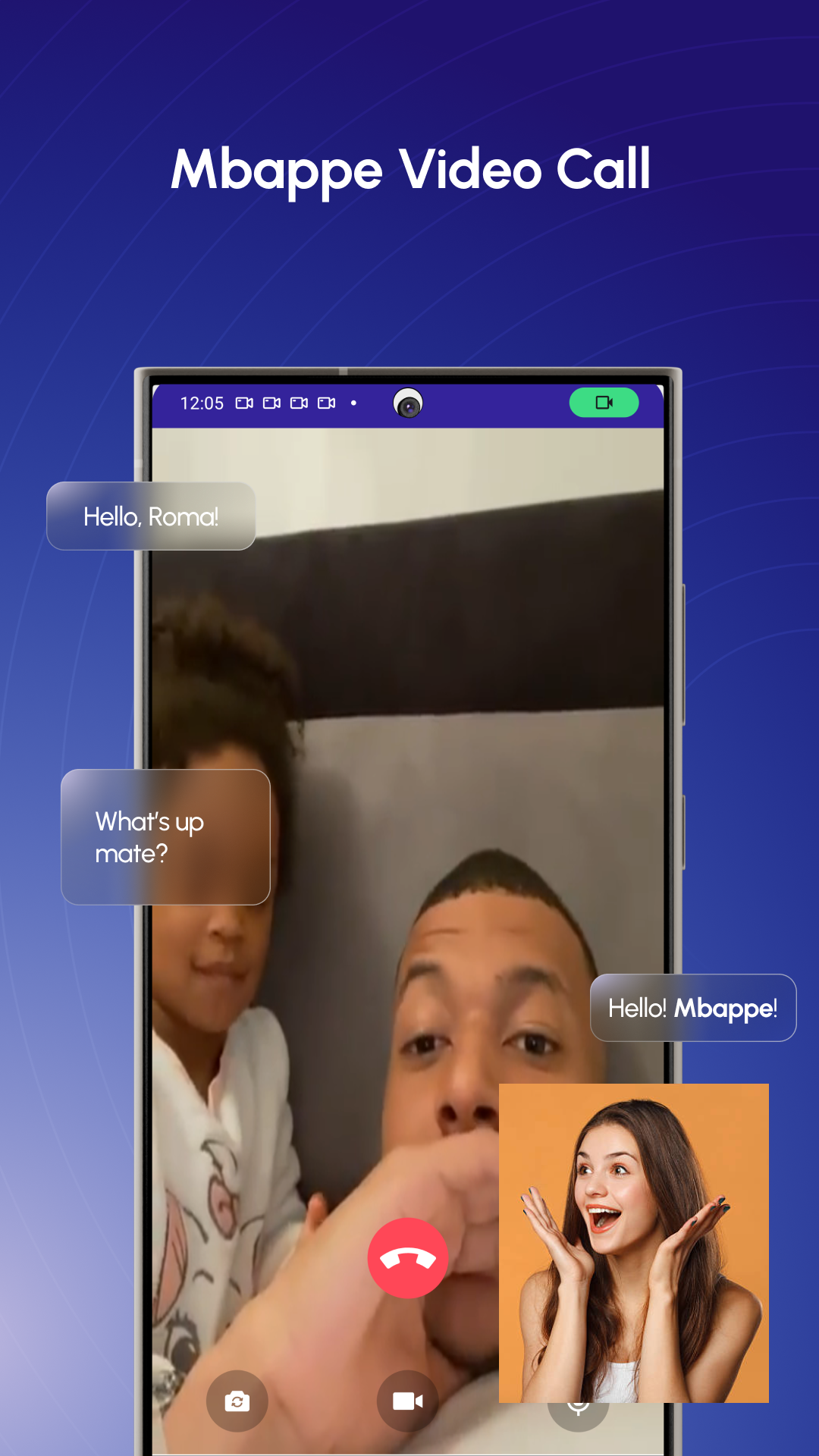 اسکرین شات 4 برنامه Mbappe Fake Video Call, Chat